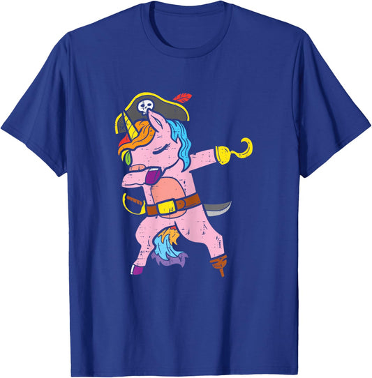 Dabbing Unicorn Pirate Dab Dance Cute Halloween Girls Women T-Shirt - T-Shirt | Royal