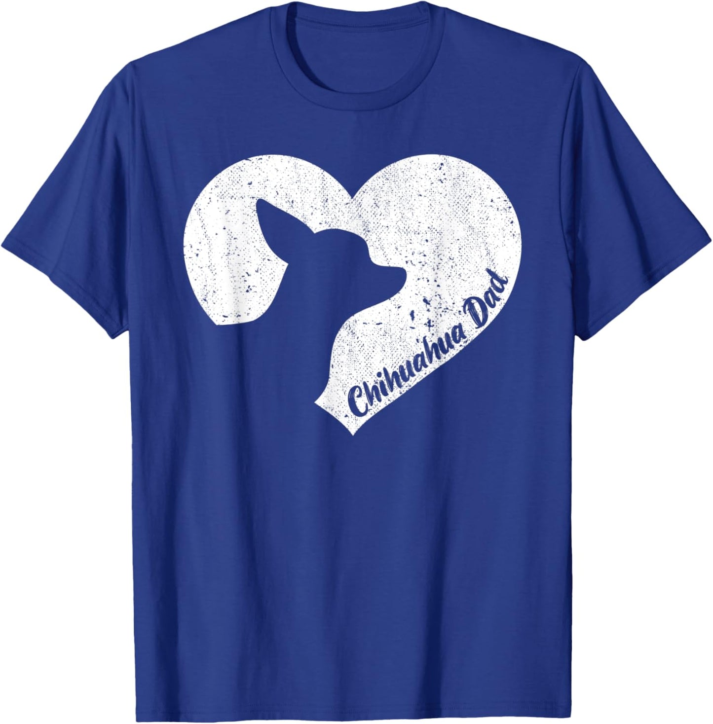 Funny Chihuahua men dad dog valentine's father's day heart T-Shirt - T-Shirt | Royal
