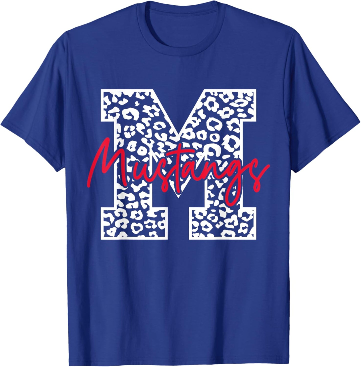 Mustangs School Sports Fan Team Spirit T-Shirt - T-Shirt | Royal