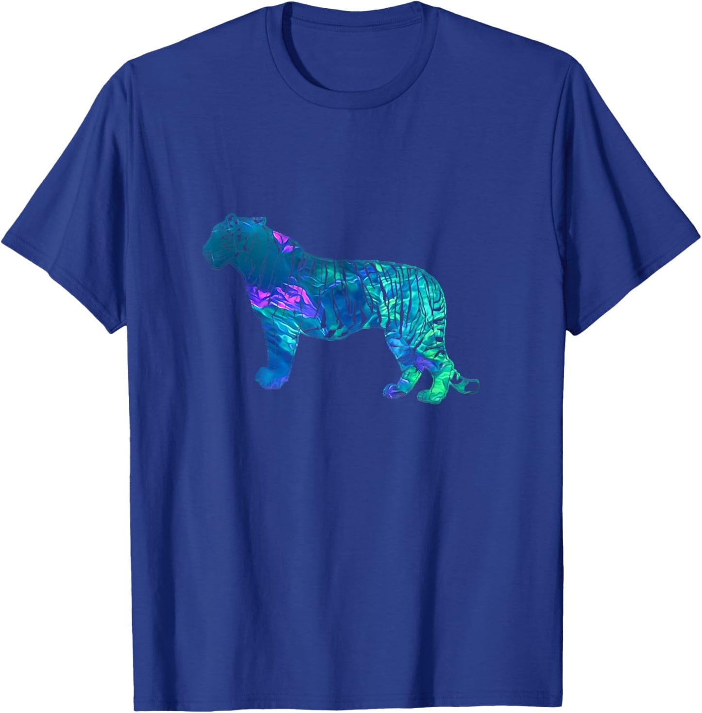 Cyan Blue Violet teal Tiger For Animal lover Christmas T-Shirt - T-Shirt | Royal