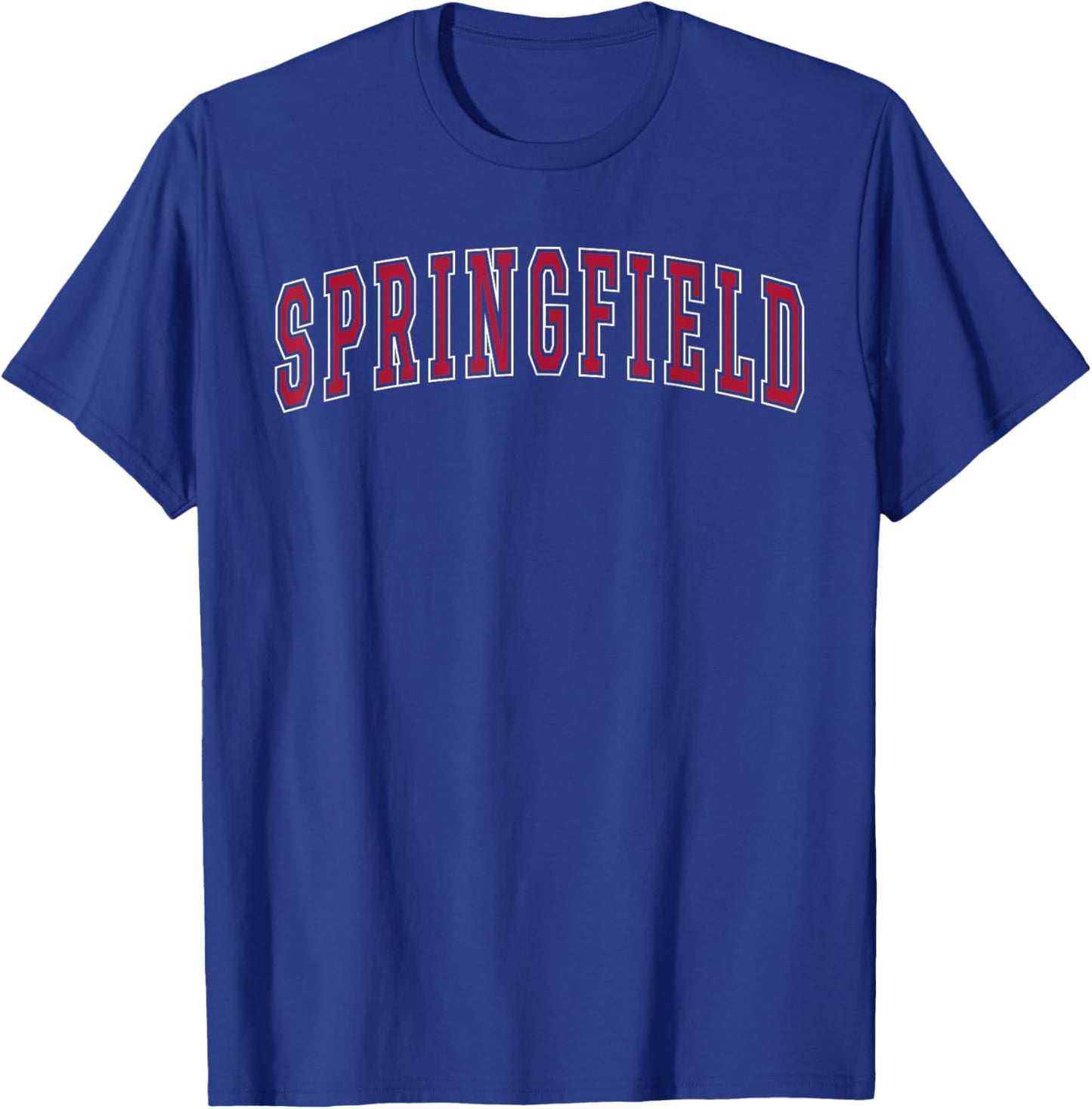 Springfield Massachusetts Souvenir Sport College Style Text T-Shirt - T-Shirt | Royal