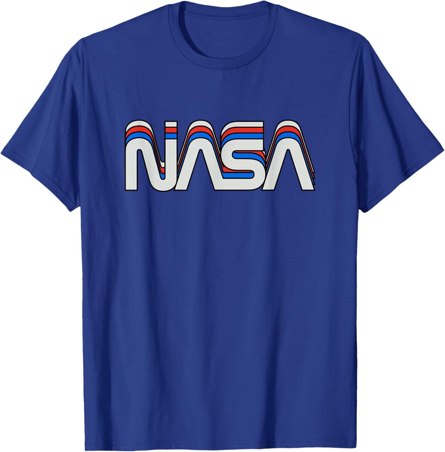 NASA Shirts and Gifts for space geeks and nerds 70s 80s Retro Vintage NASA Worm Logo -Adults, -Kids Black Medium T-Shirt - T-Shirt | Royal