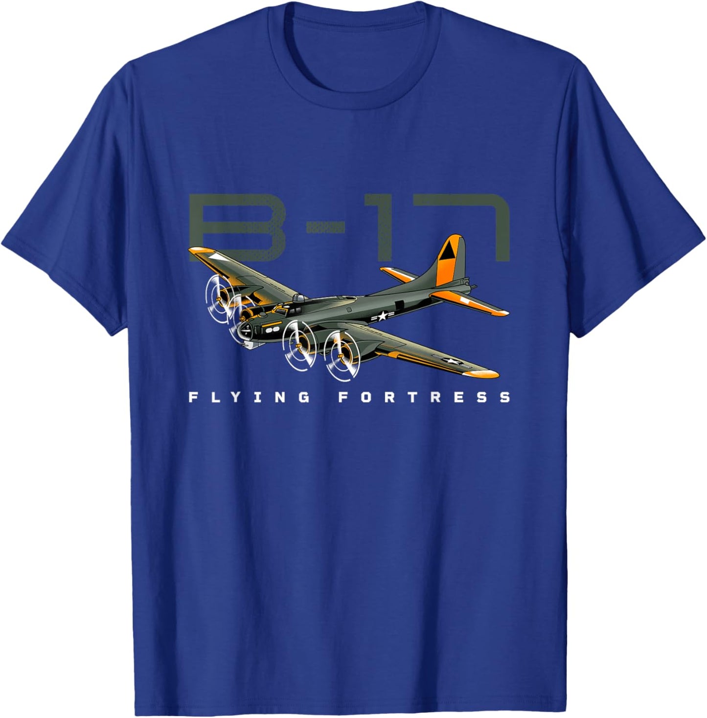 Flying Fortress B-17 World War II Classic Warbird Airplane T-Shirt - T-Shirt | Royal