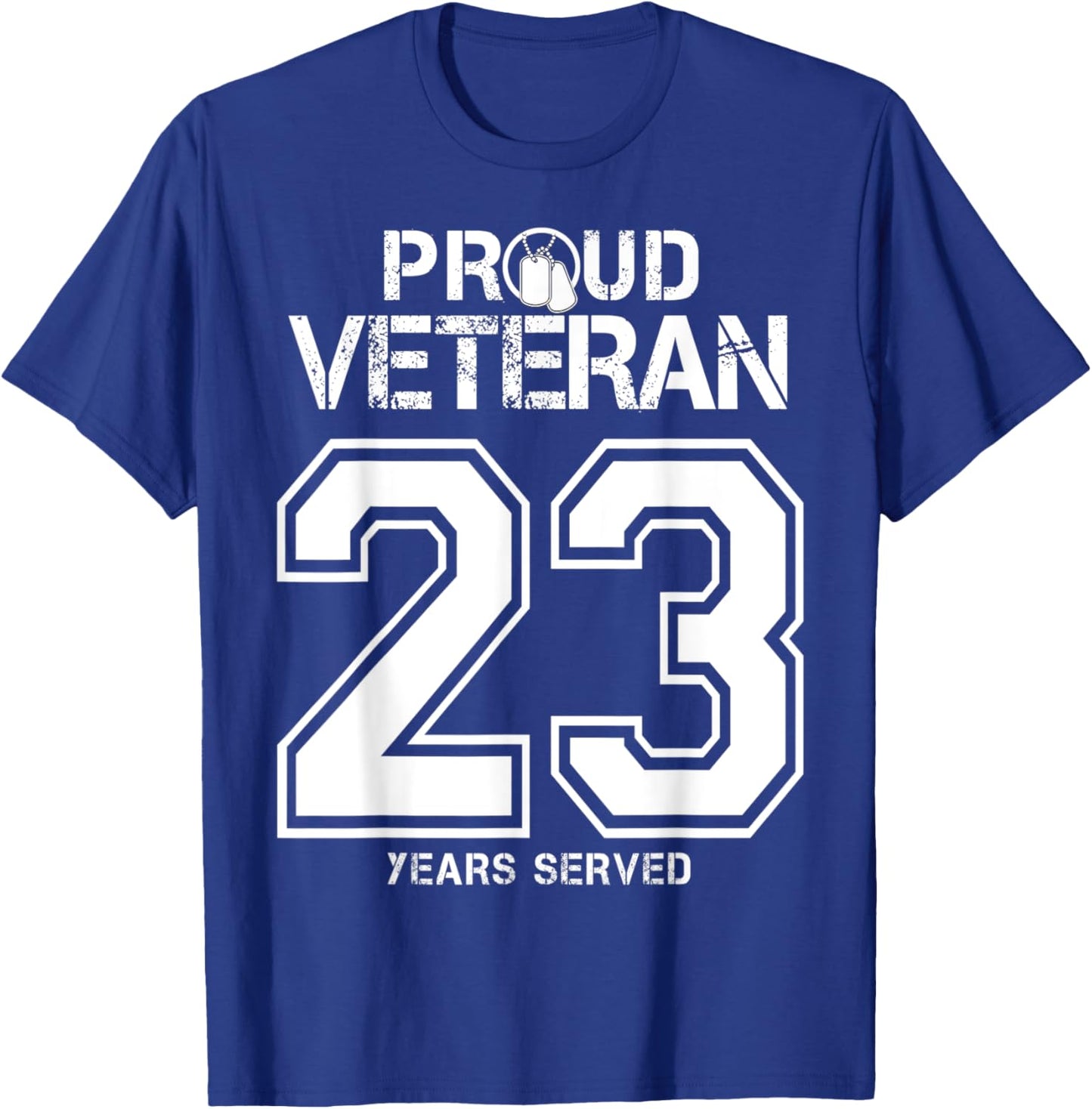 23 Years Served Army or Army National Guard Military Veteran T-Shirt - T-Shirt | Royal