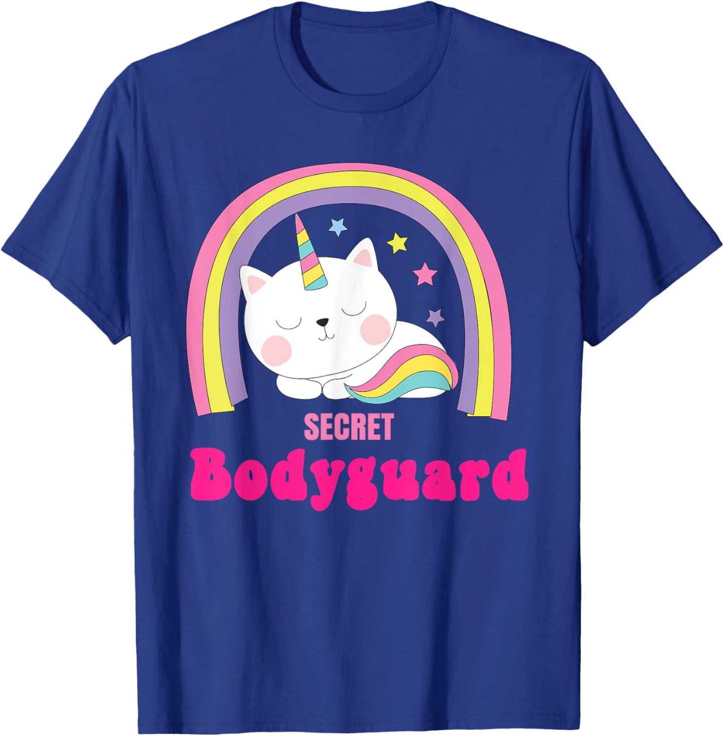 Secret Bodyguard Shirts | Retro Rainbow Unicorn Bodyguard T-Shirt - T-Shirt | Royal