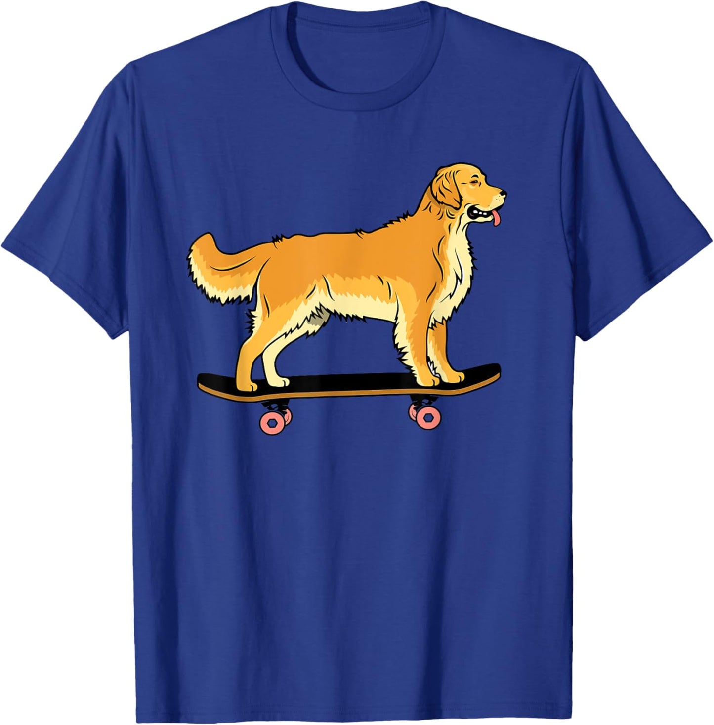 Skateboard Golden Retriever Funny Skater Dog Skateboarding Women Kids T-Shirt - T-Shirt | Royal