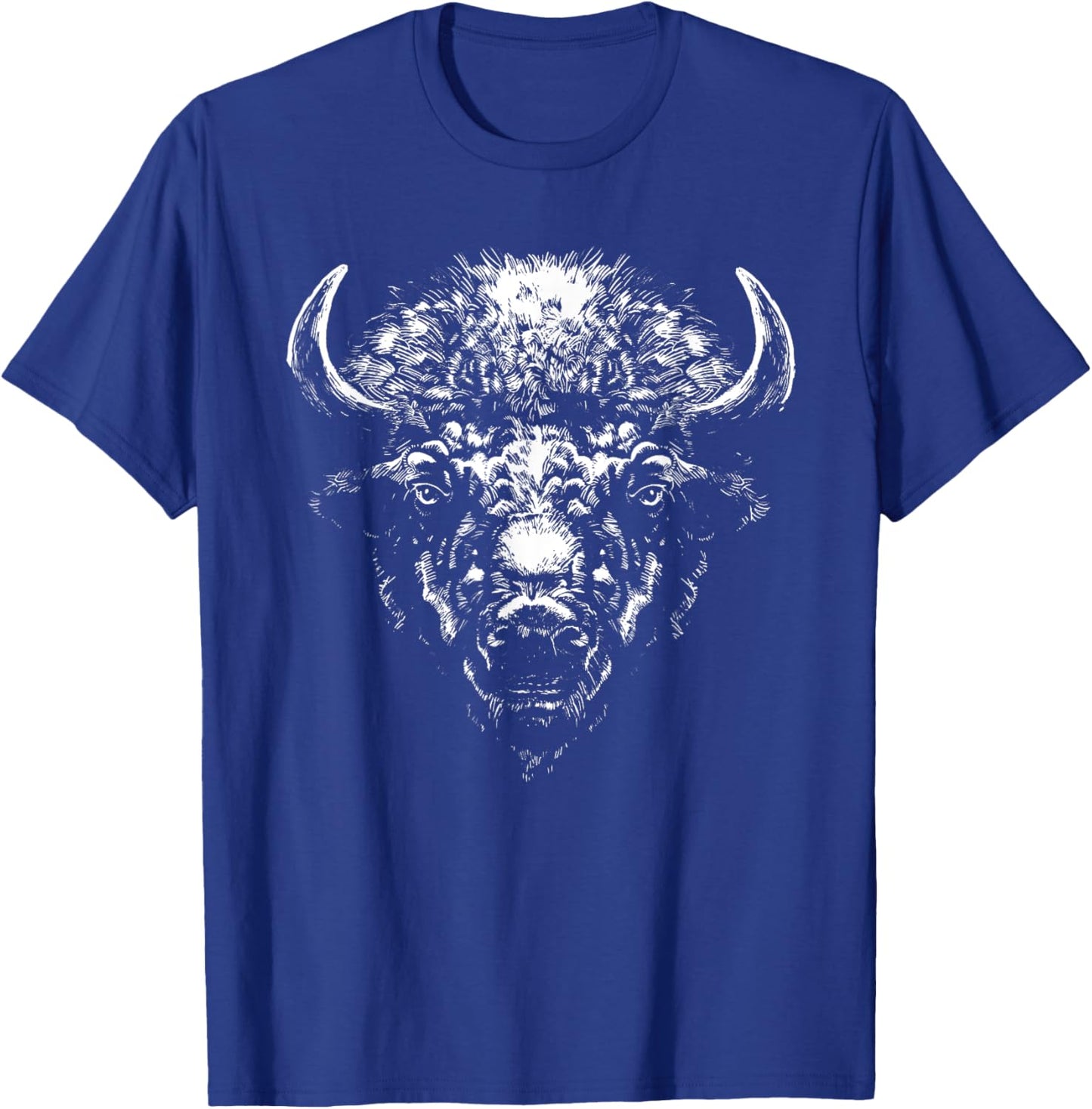 Retro Buffalo Silhouette Bison Wild Animal T-Shirt - T-Shirt | Royal