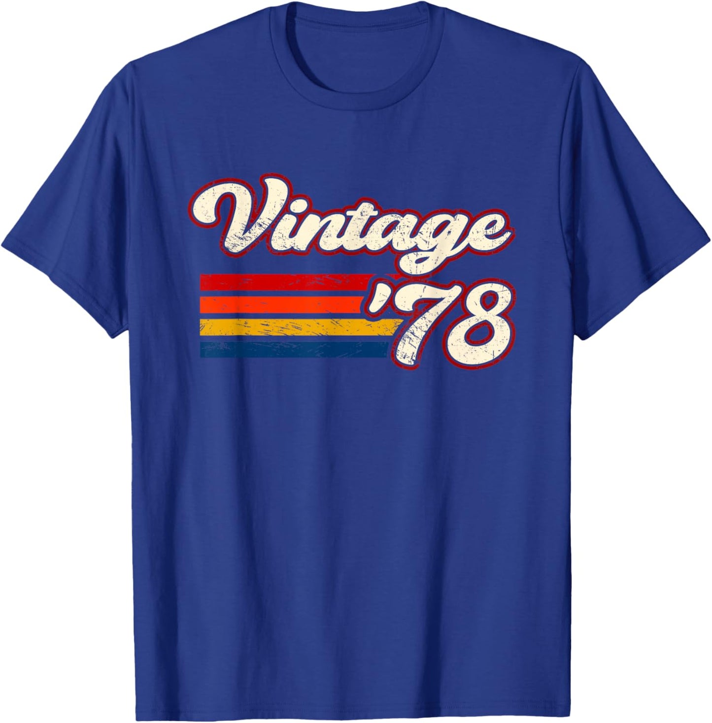 Retro Vintage 78 44 Years Old 44th Birthday Since 1978 T-Shirt - T-Shirt | Royal