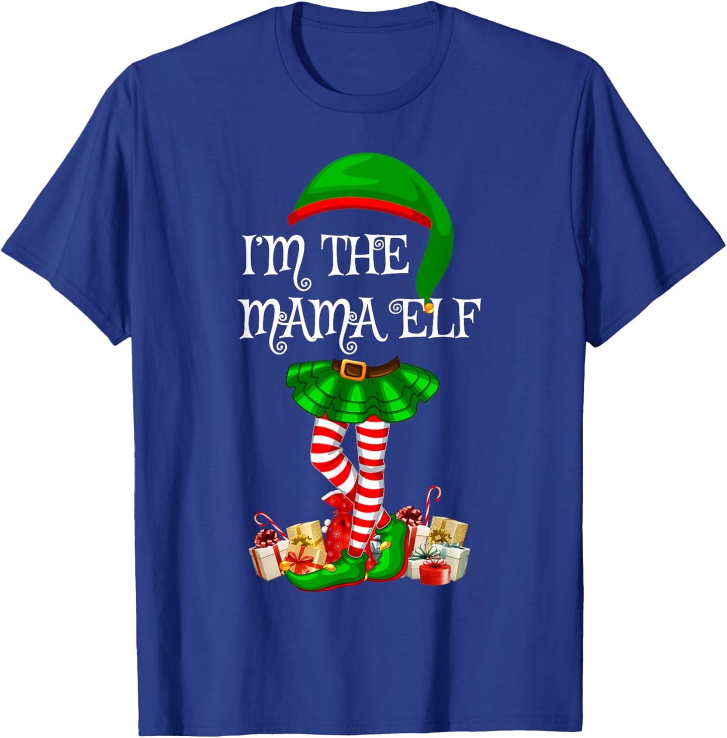 Matching Family Group I'm The Mama Elf Christmas T-Shirt - T-Shirt | Royal