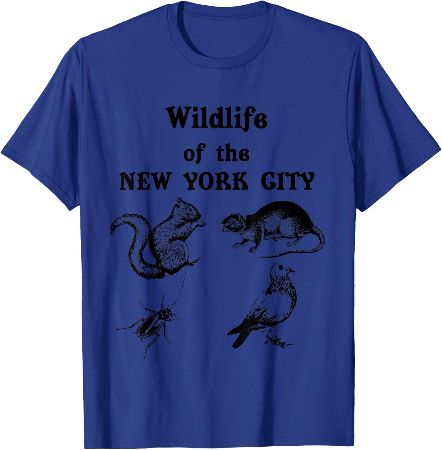 Wildlife of the New York City North American Birds & Rodents T-Shirt - T-Shirt | Royal