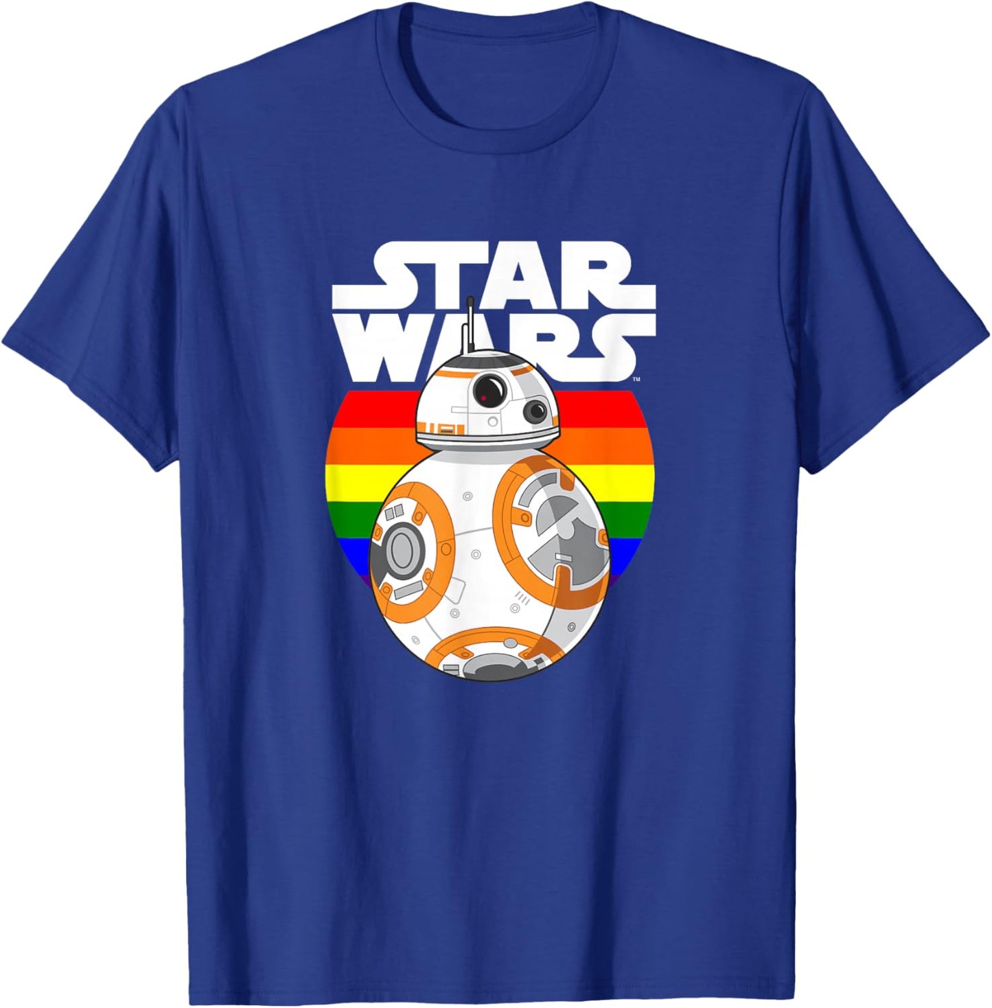 Star Wars BB-8 Rainbow Circle Background T-Shirt - T-Shirt | Royal