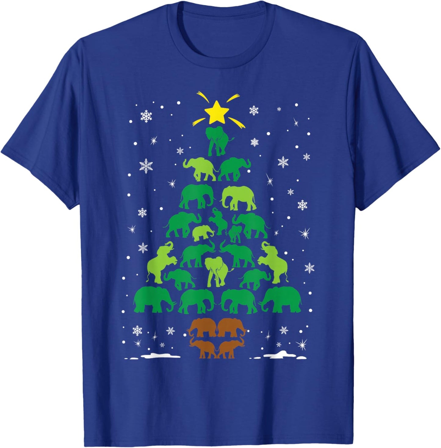 Elephant Lovers Holiday Family Matching Christmas Tree T-Shirt - T-Shirt | Royal