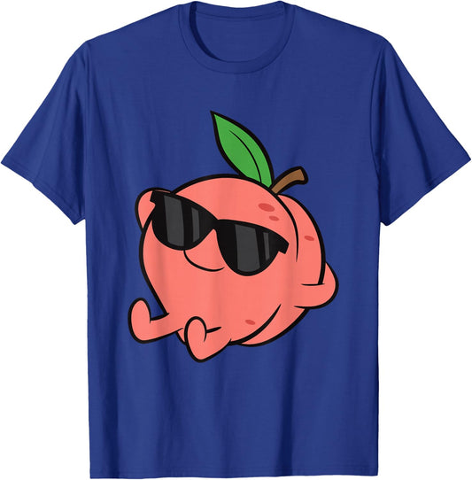 Cute Peach Fruit Relaxing Lazy Peach T-Shirt - T-Shirt | Royal