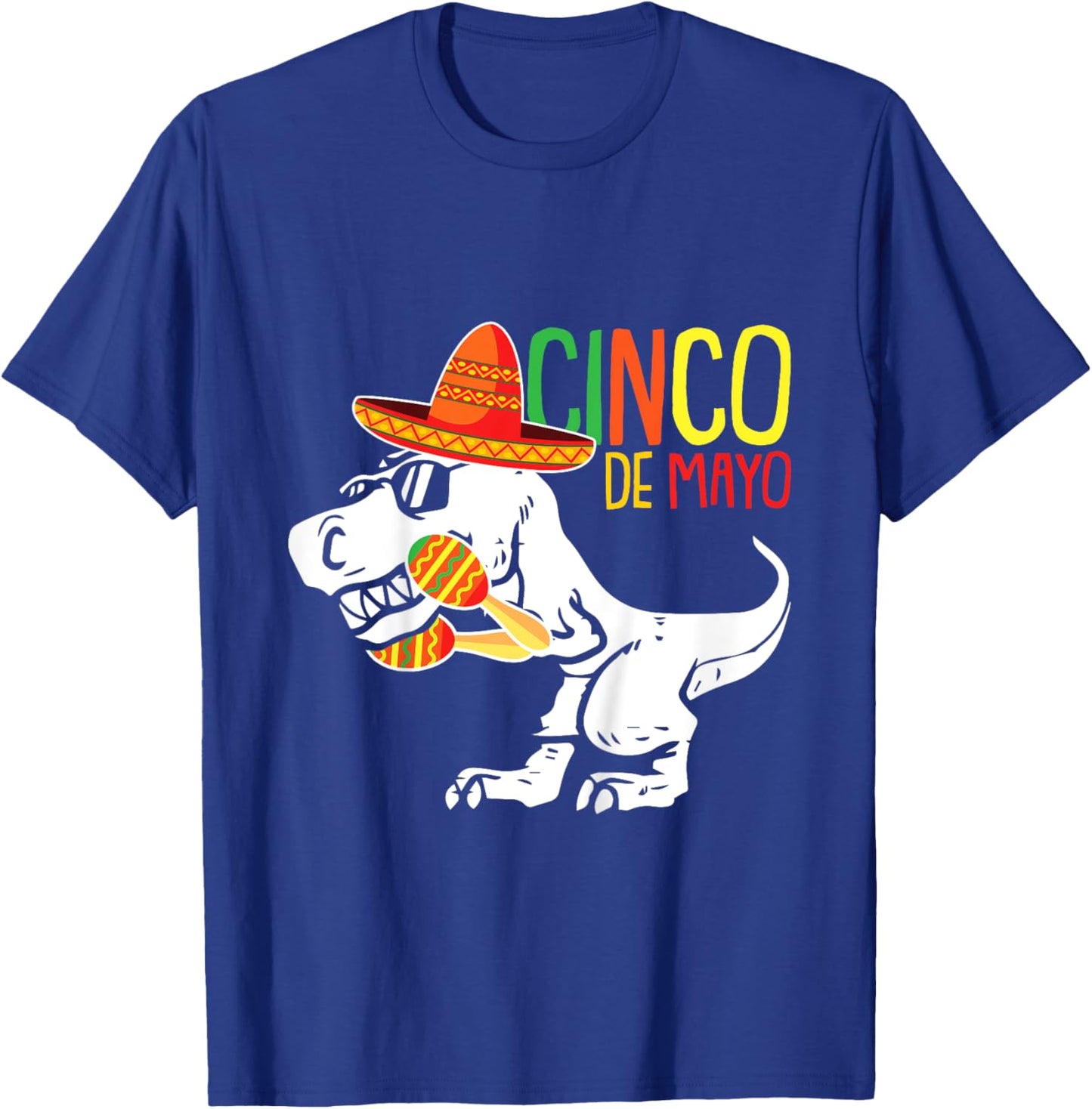 Cinco De Mayo T-Rex Cute Sombrero Dino-saur Mexican Party T-Shirt - T-Shirt | Royal
