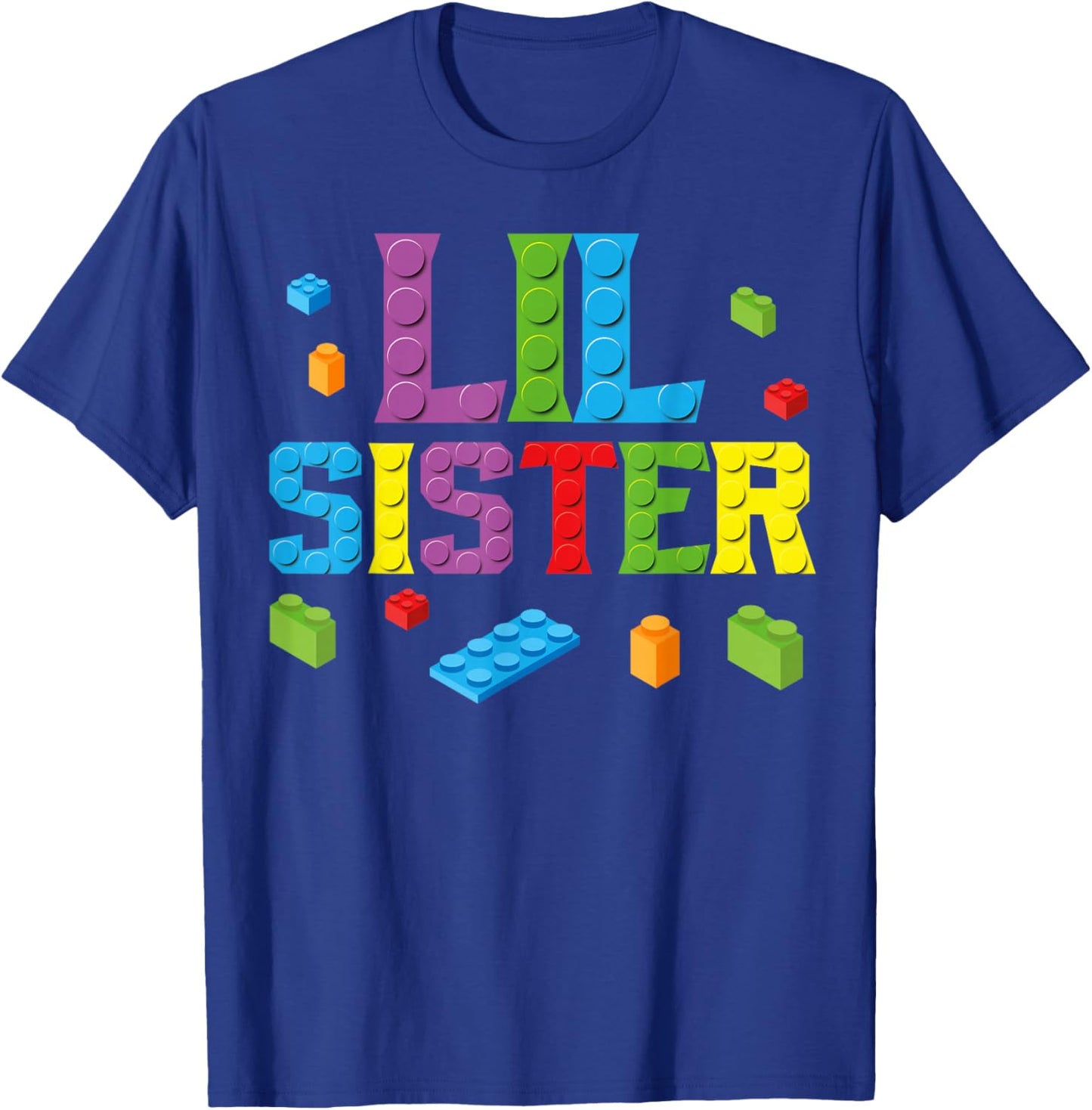 Lil Sister Master Builder Building Bricks Blocks Family Set T-Shirt - T-Shirt | Royal