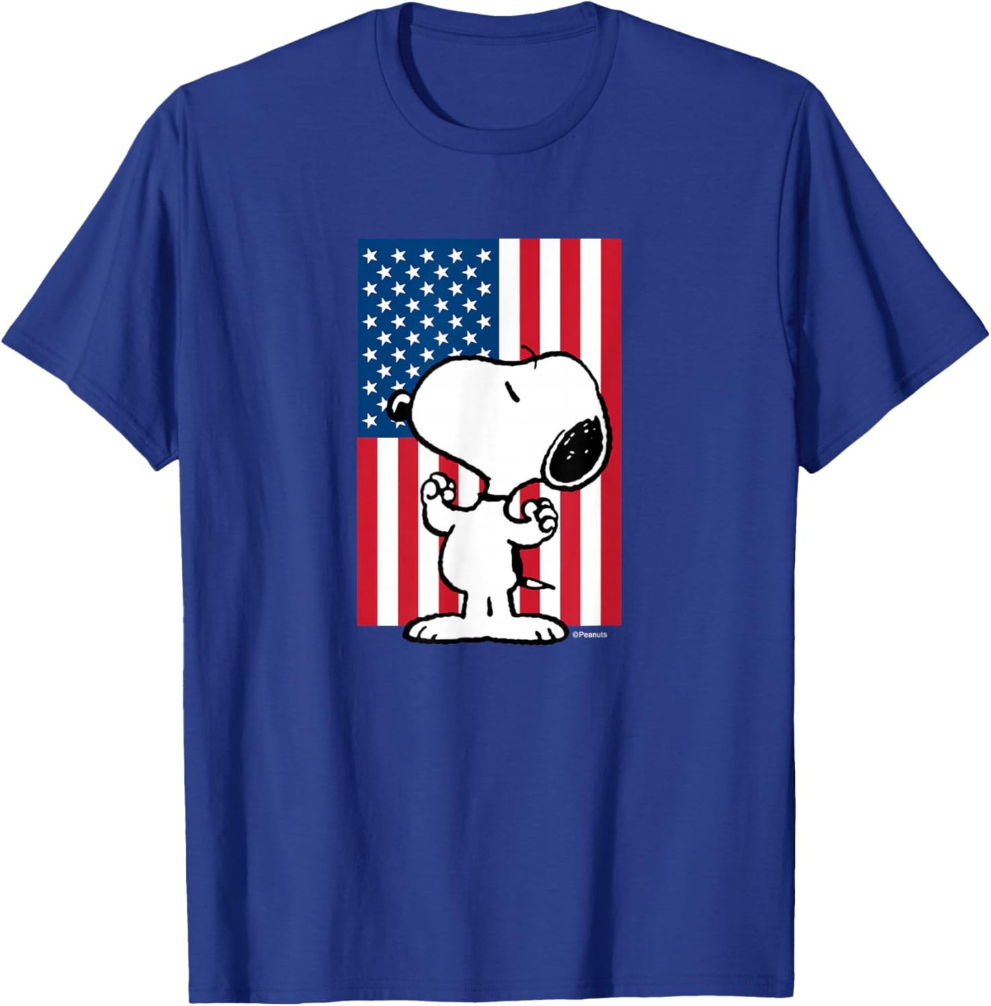 Peanuts - Snoopy USA Flag T-Shirt - T-Shirt | Royal