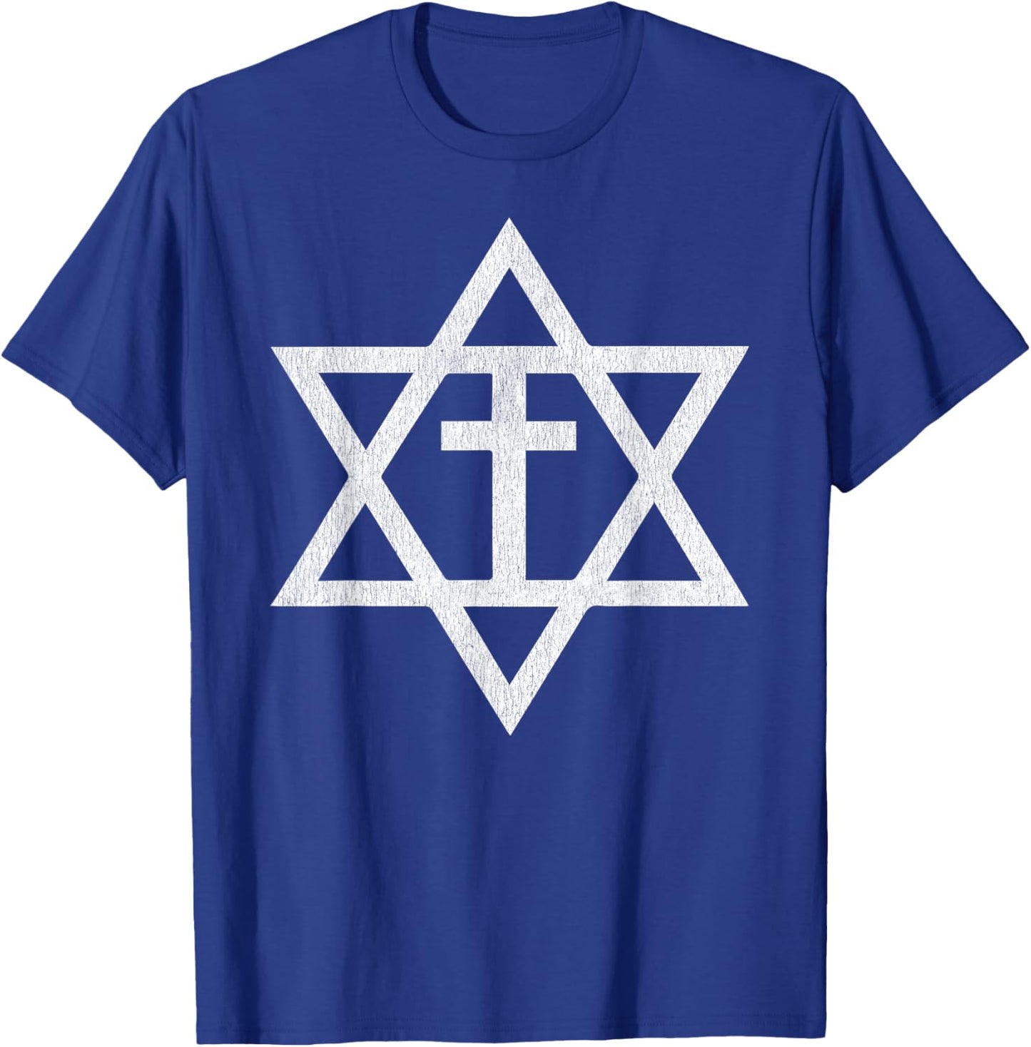 Messianic Cross Star of David T-Shirt - T-Shirt | Royal