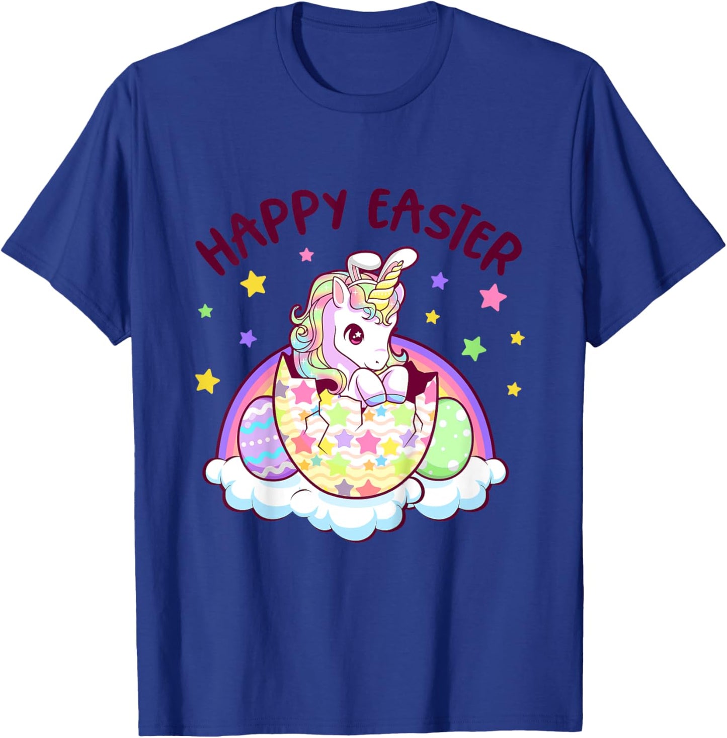 Happy Easter Unicorn Bunny Girls Kids Easter Eggs T-Shirt - T-Shirt | Royal