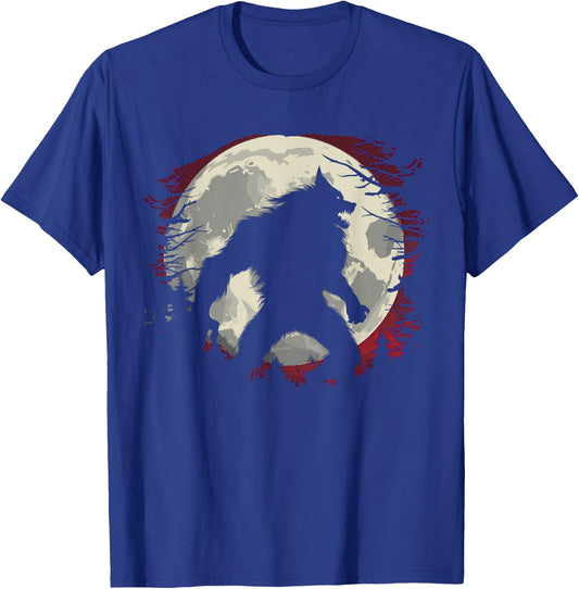 Werewolf Full Moon Creepy Monster Folklore T-Shirt - T-Shirt | Royal