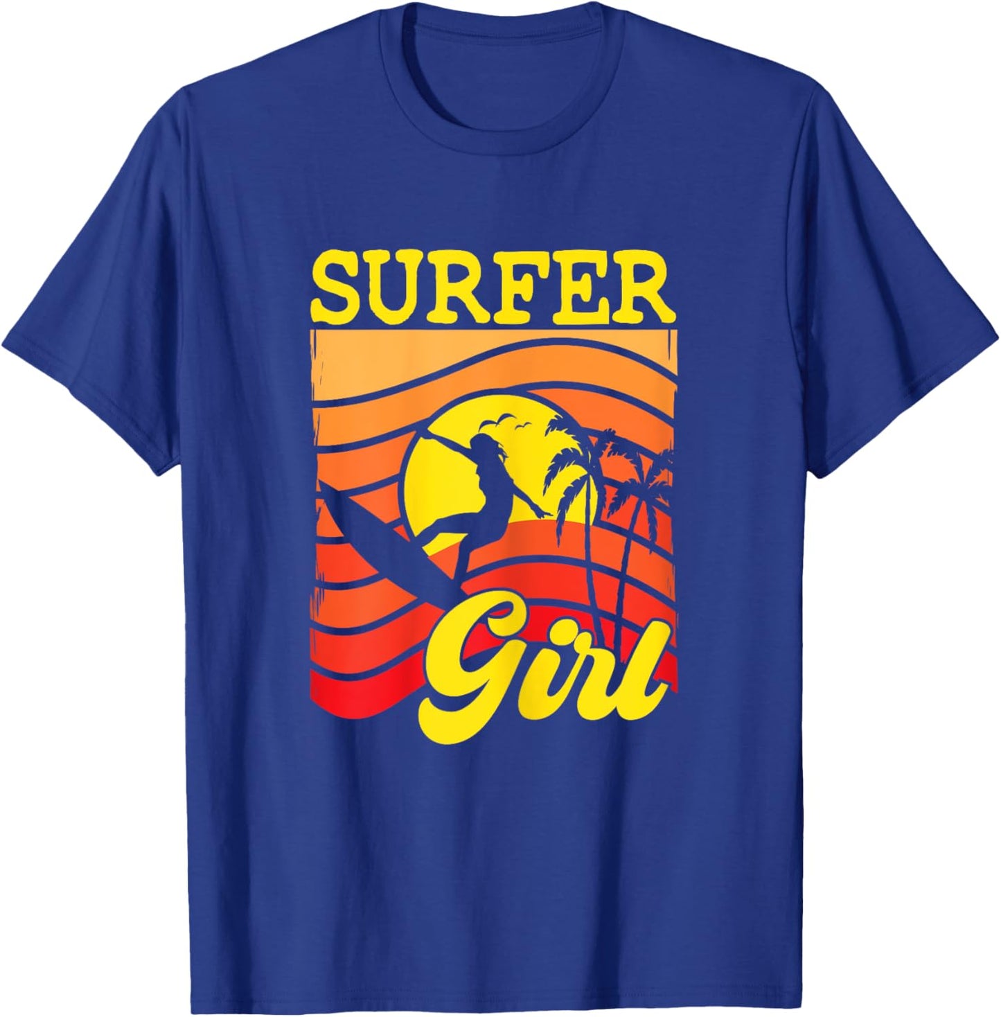 Surfer Girl Surfboarding Surf Lover Surfboard T-Shirt - T-Shirt | Royal