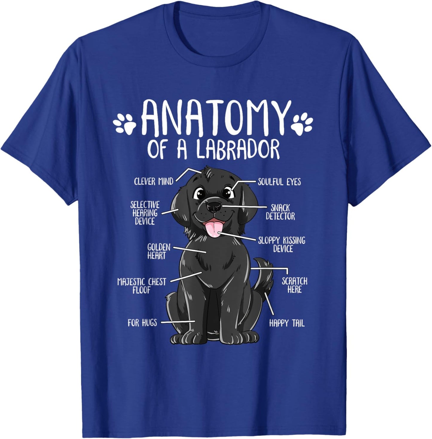 Funny Anatomy Labrador Retriever Black Lab Dog Owner T-Shirt - T-Shirt | Royal