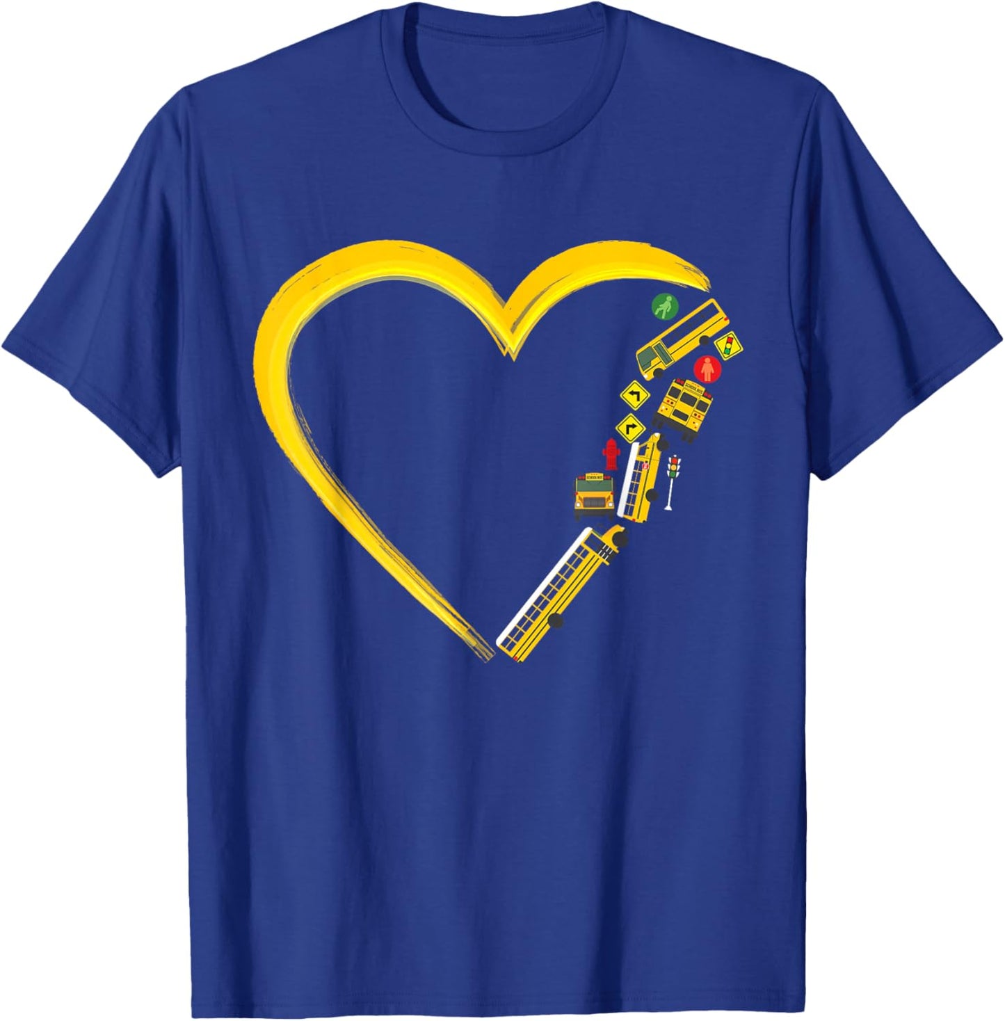School Bus Driver Heart T-Shirt - T-Shirt | Royal