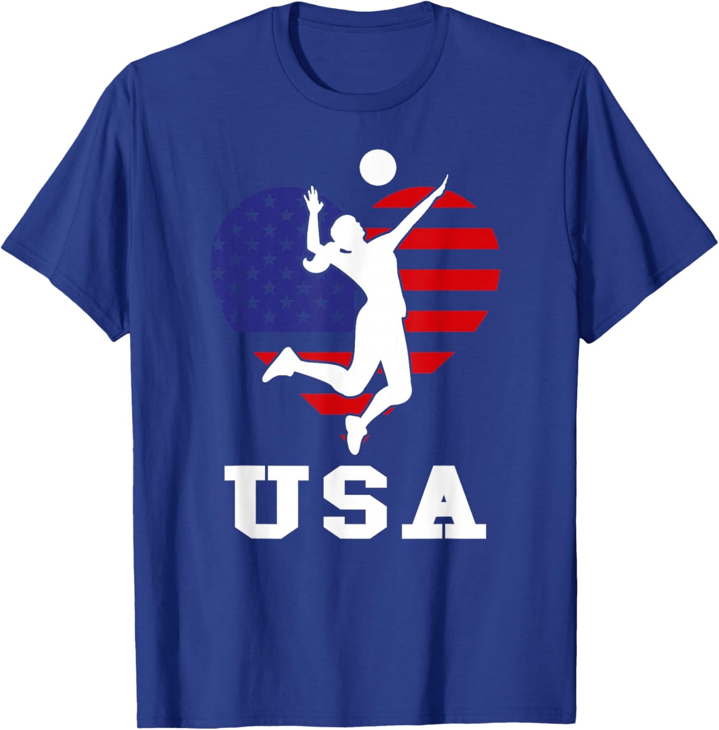 USA Flag Volleyball Support USA Team Volleyball T-Shirt - T-Shirt | Royal