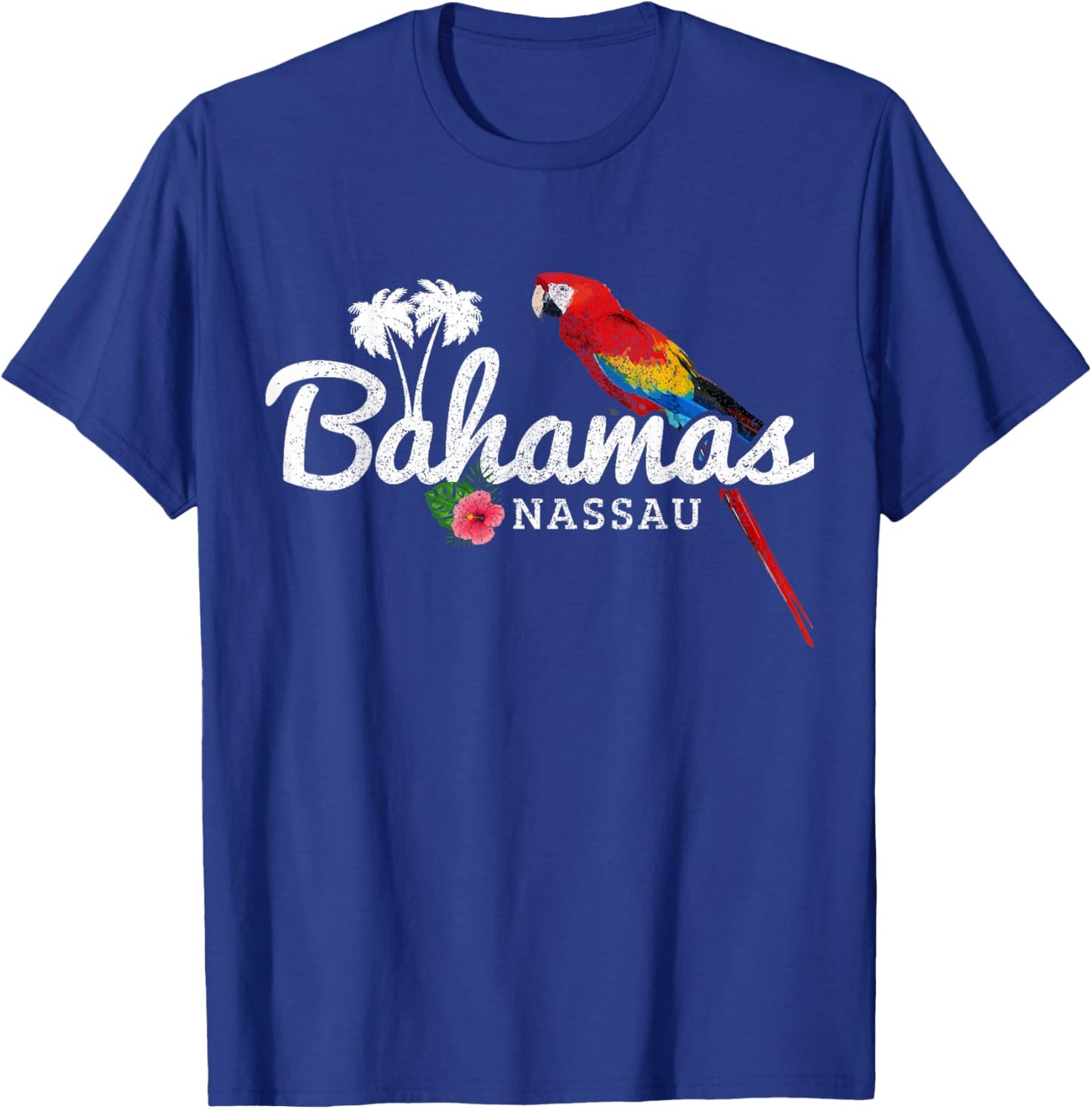 Bahamas Nassau Parrot Tropical Plants Vintage Bahamas T-Shirt - T-Shirt | Royal