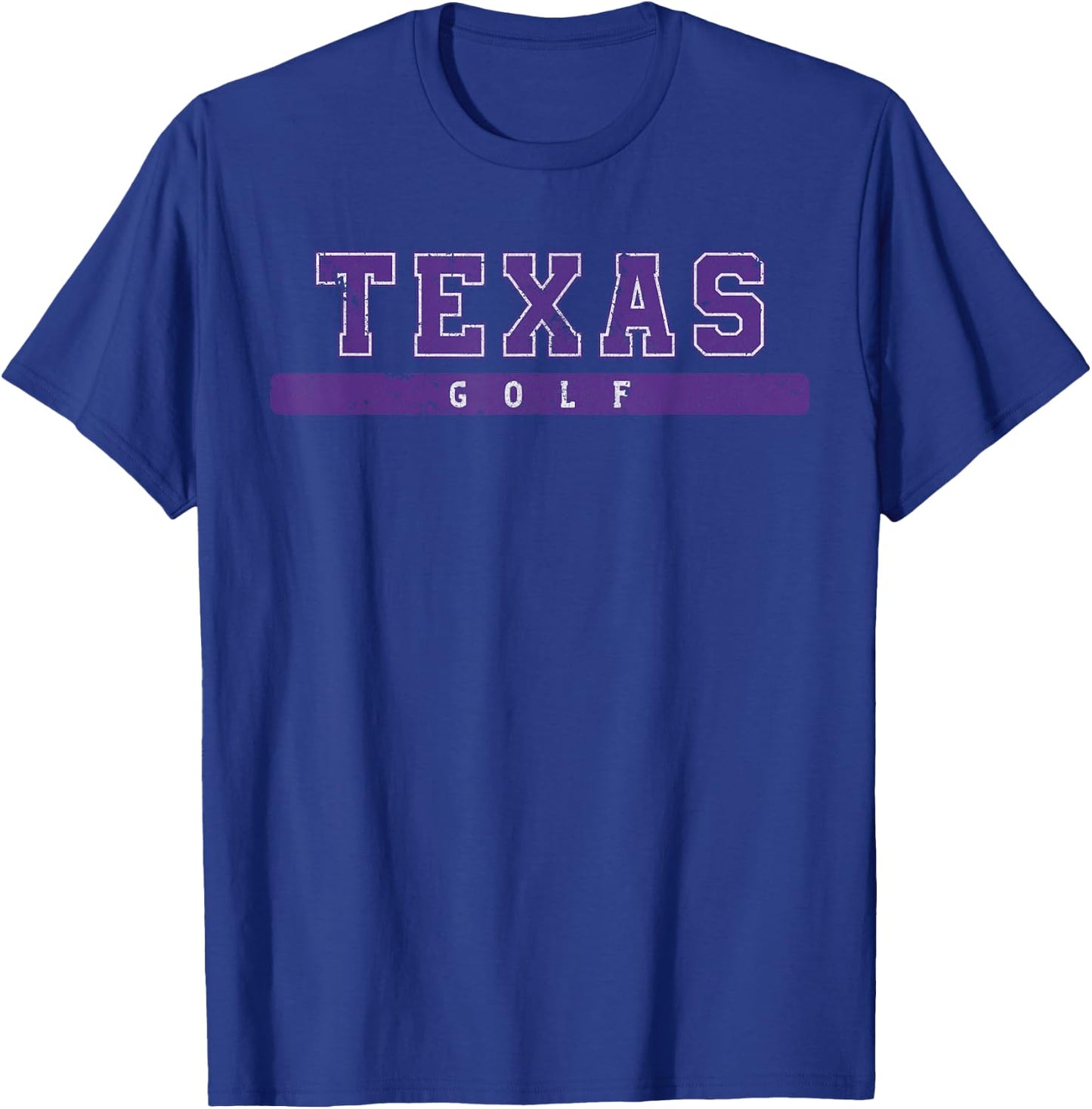 Texas Golf Purple Vintage Text T-Shirt - T-Shirt | Royal