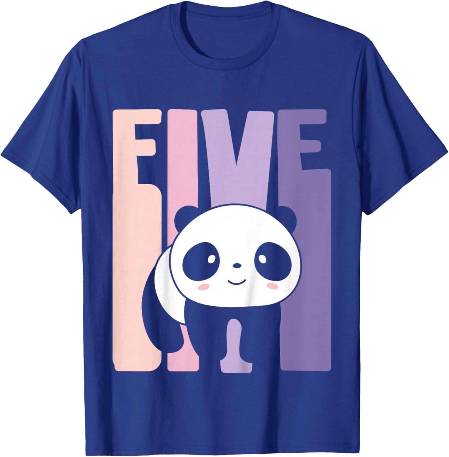 5 Year Old Cute Panda Birthday Girl 5th B-day T-Shirt - T-Shirt | Royal