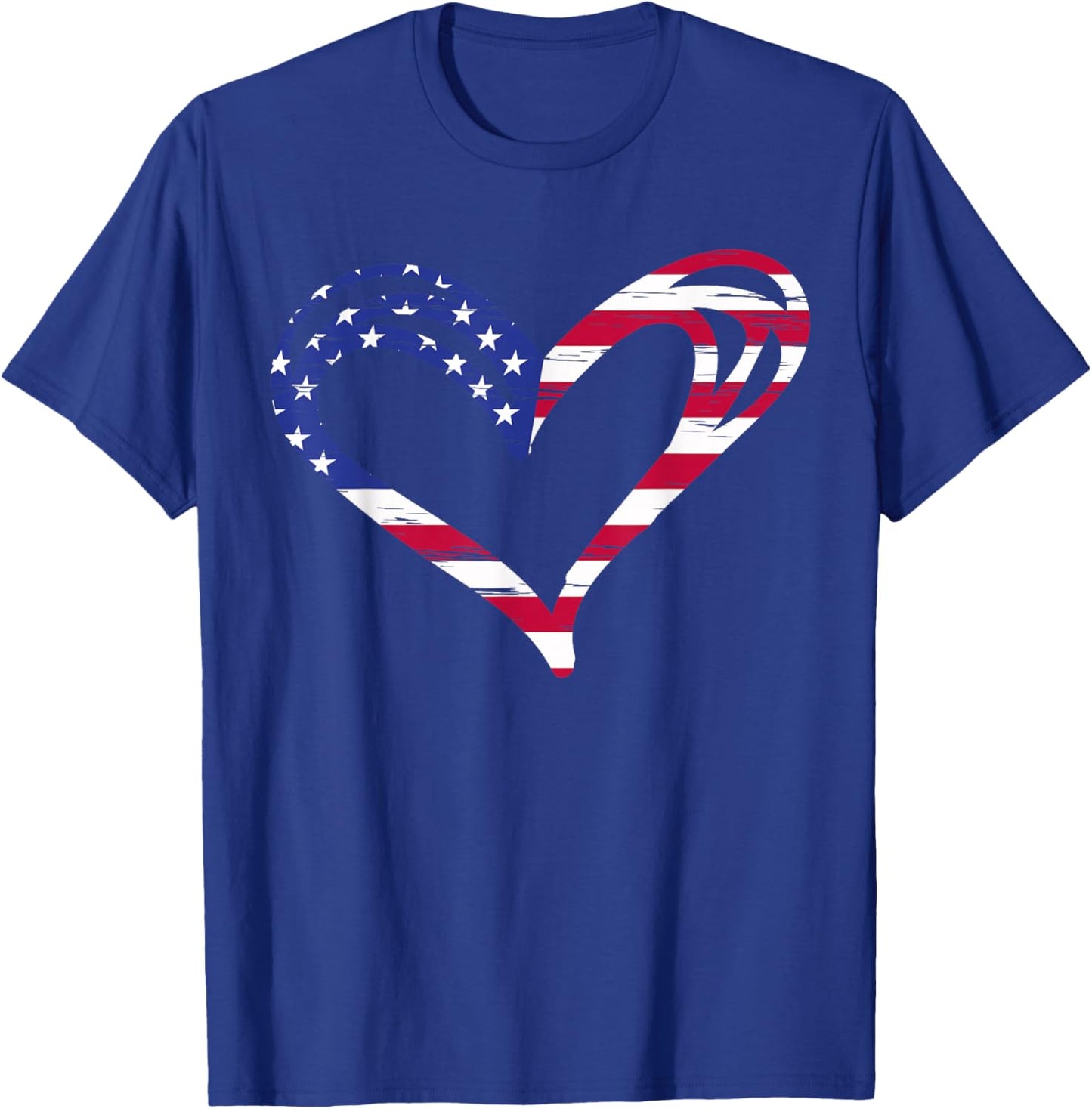 USA Flag Heart American Patriotic Armed Forces Memorial Day Small T-Shirt - T-Shirt | Royal