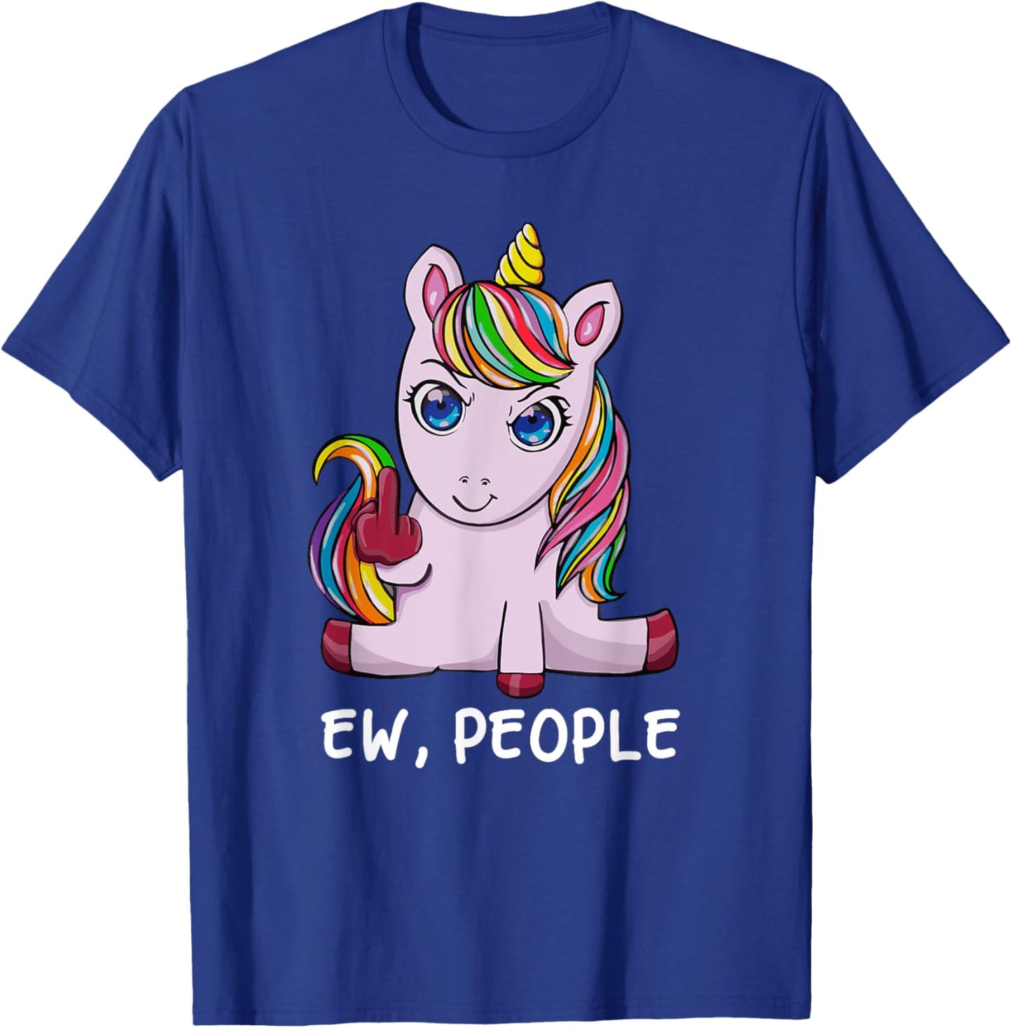 Funny Ew, People I Hate People Antisocial Unicorn T-Shirt - T-Shirt | Royal