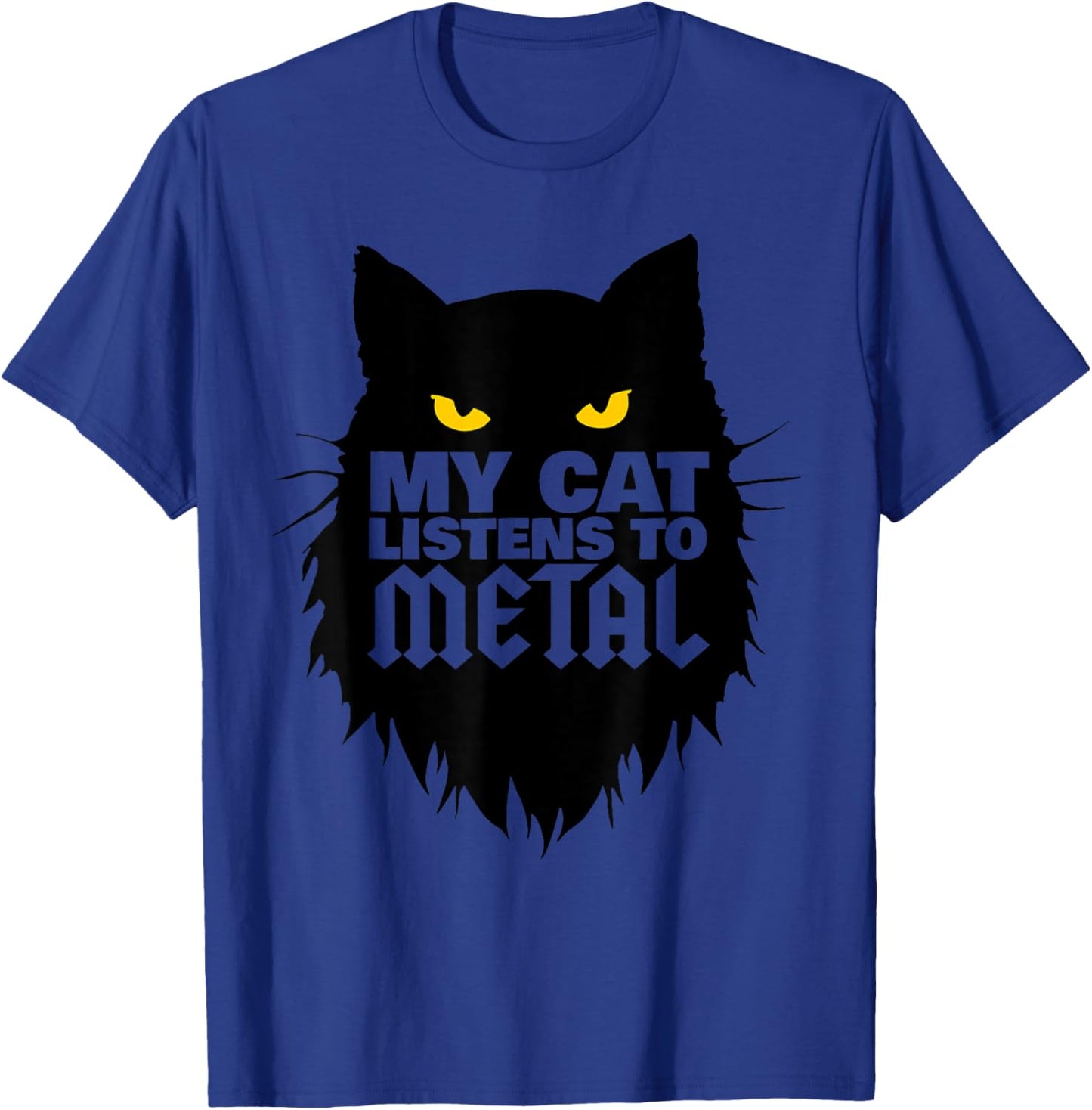 My cat listens to Metal funny Metal Head T-Shirt - T-Shirt | Royal