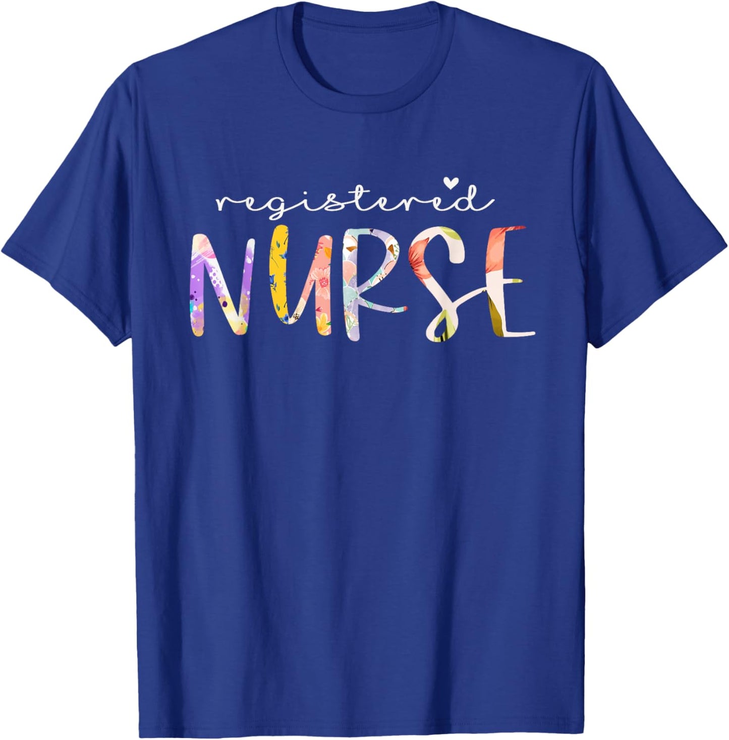 Registered Nurse Cute Floral Design Nursing T-Shirt - T-Shirt | Royal