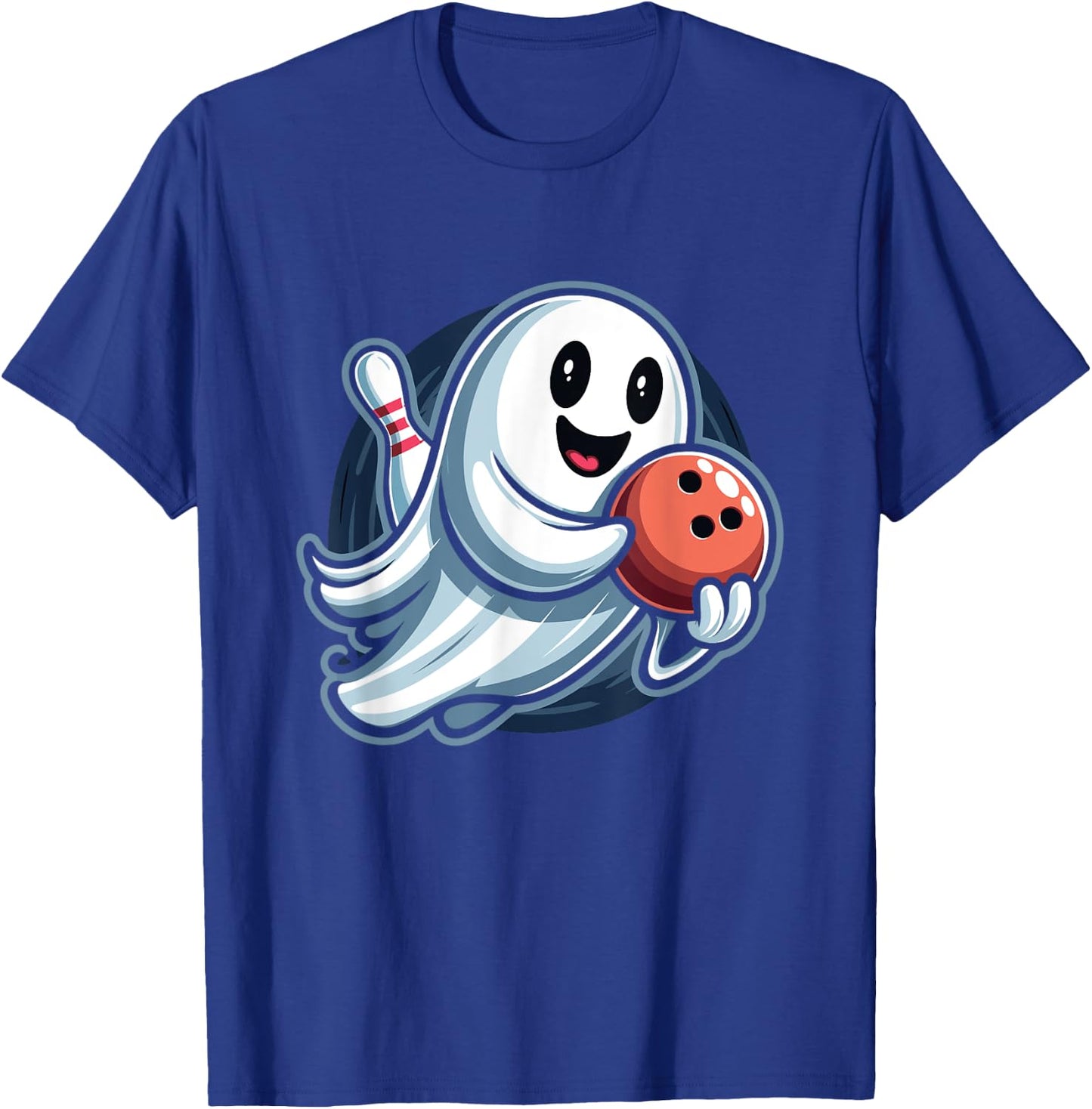 Funny Ghost Bowling Crew T-Shirt - T-Shirt | Royal
