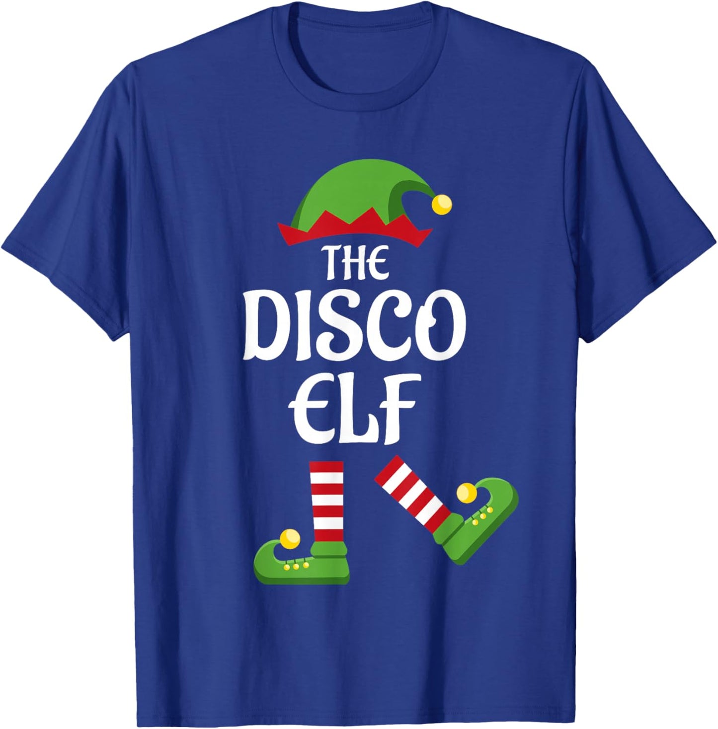 Disco Elf Family Matching Group Christmas T-Shirt - T-Shirt | Royal