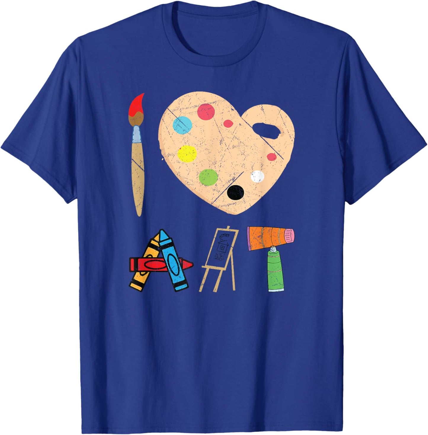 Funny Cool I Love Art Fun Colorful Future Artist And Craft T-Shirt - T-Shirt | Royal