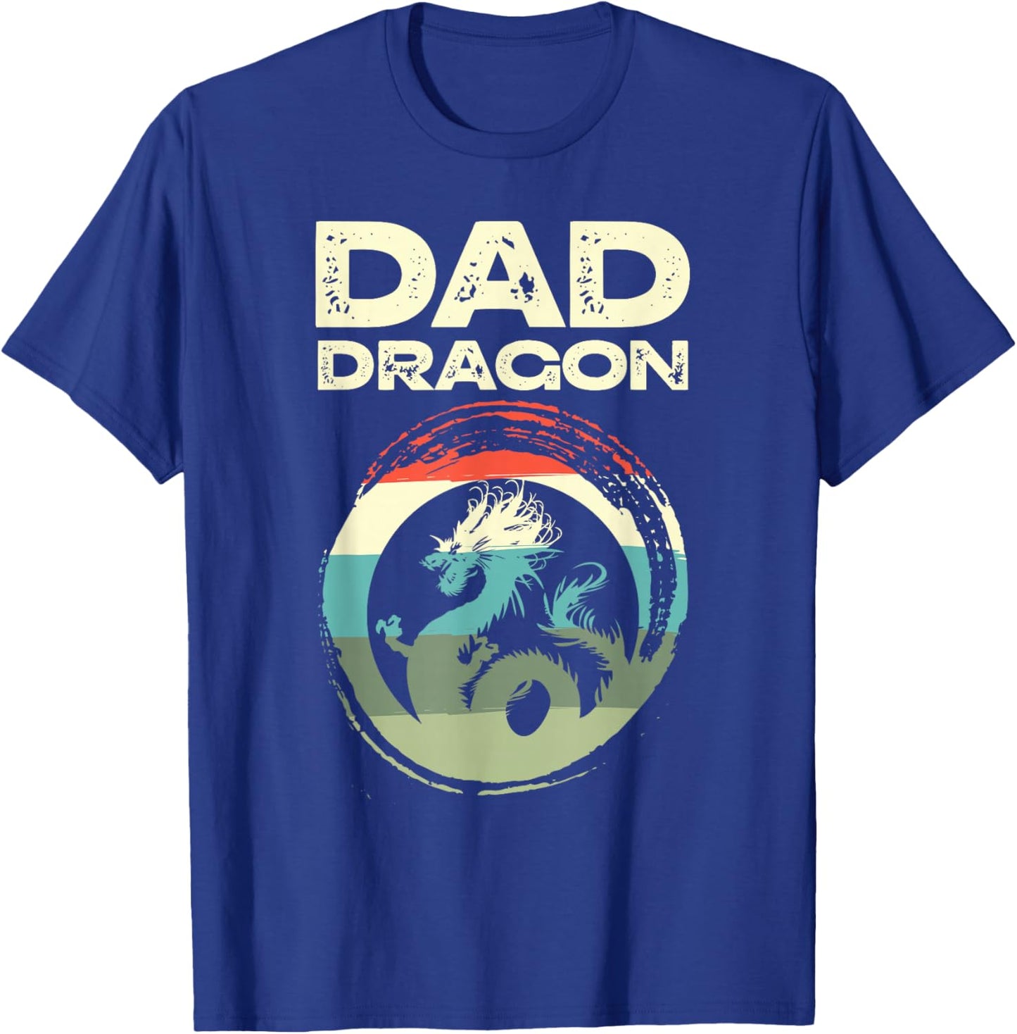Dad Dragon Best Daddy Ever Fatherhood Fathers Day Papa T-Shirt - T-Shirt | Royal