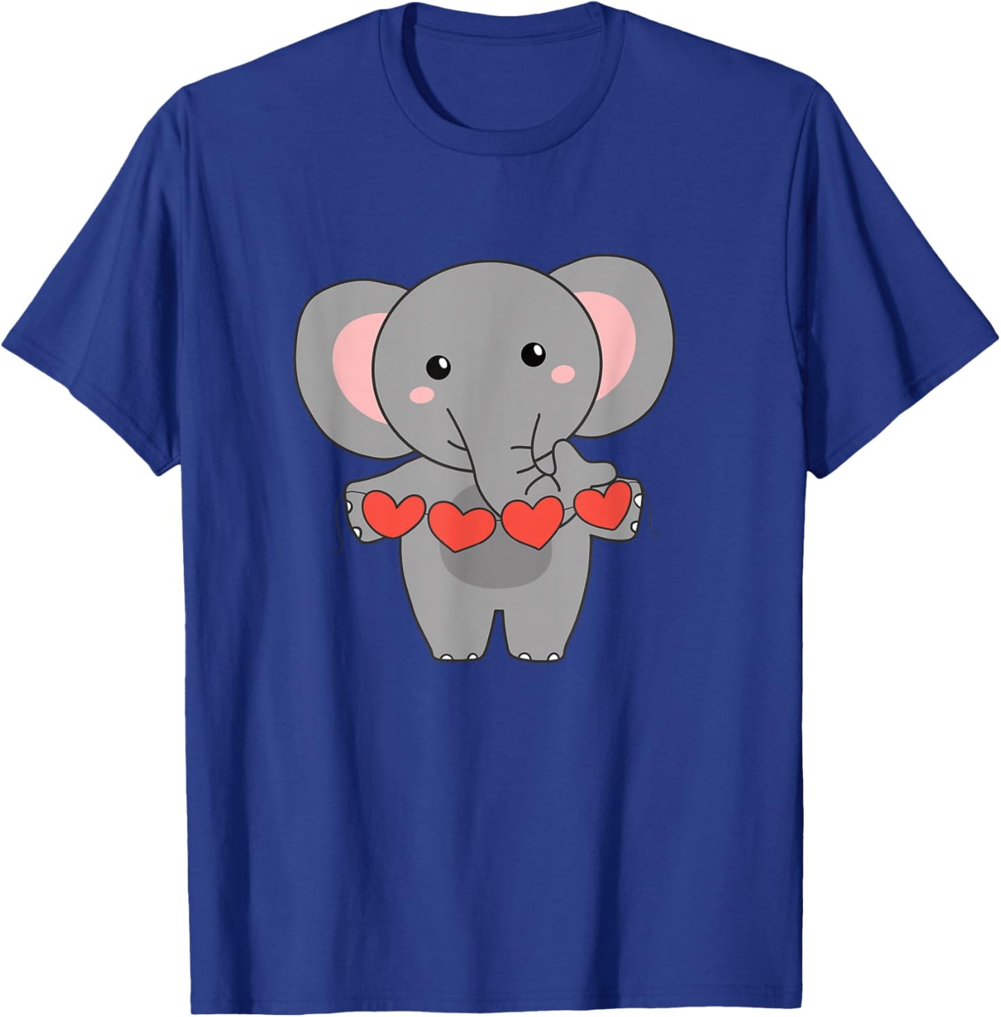Elephant For Valentine Cute Animals With Heart T-Shirt - T-Shirt | Royal