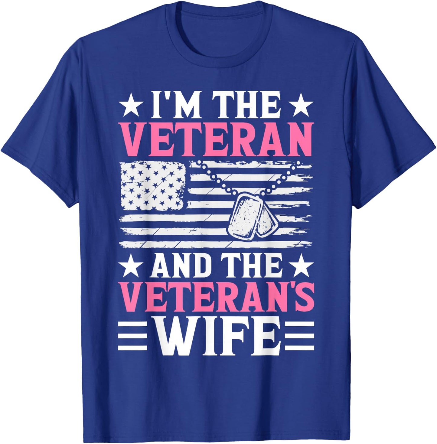 Female Veteran and Veteran's Wife Women Veteran Mom Grandma T-Shirt - T-Shirt | Royal