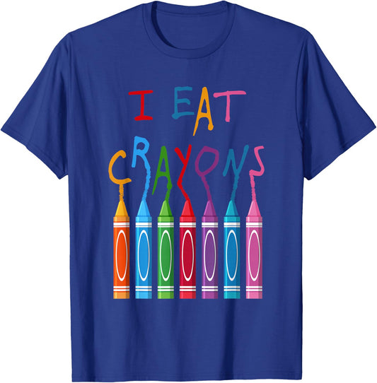 Independent Artists I Eat Crayons Military Humor Funny -Kids Black Retro T-Shirt - T-Shirt | Royal
