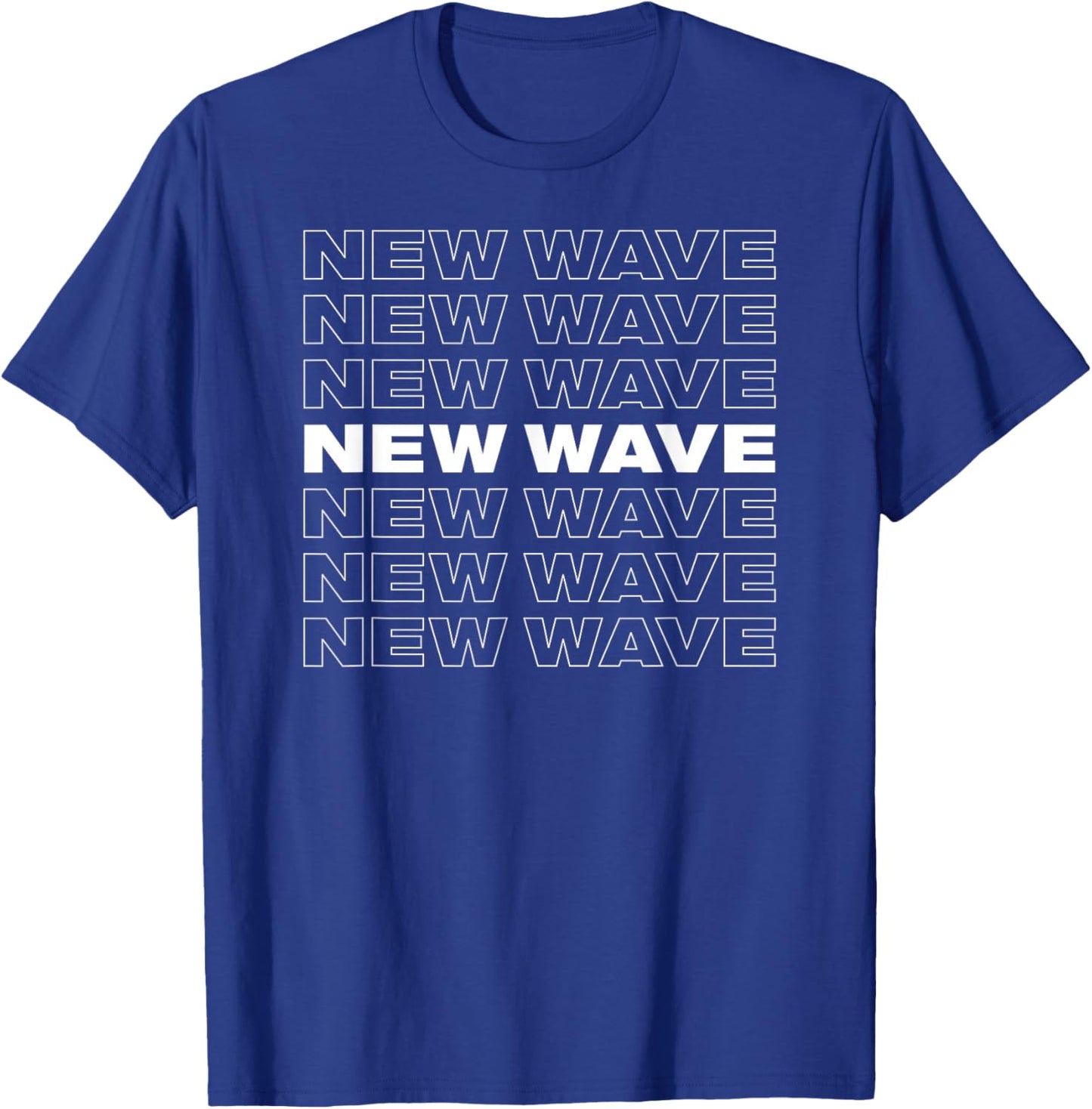 New Wave Retro Repeating Design T-Shirt - T-Shirt | Royal