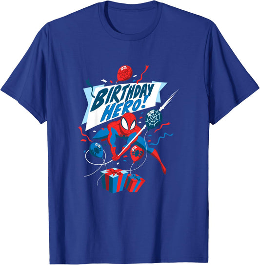 Kids Marvel Spider-Man Birthday Hero T-Shirt - T-Shirt | Royal