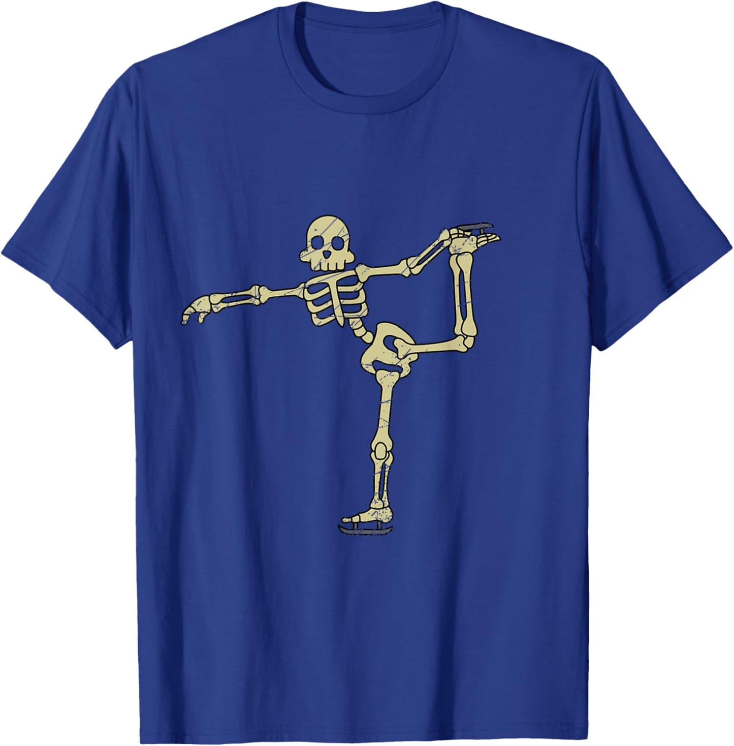 Funny Skeleton Ice Skates Skeleton Halloween Costume T-Shirt - T-Shirt | Royal