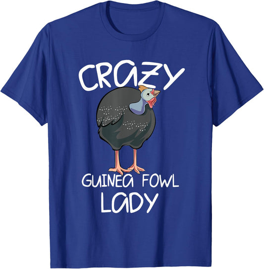 Crazy Guinea Fowl Lady T-Shirt - T-Shirt | Royal