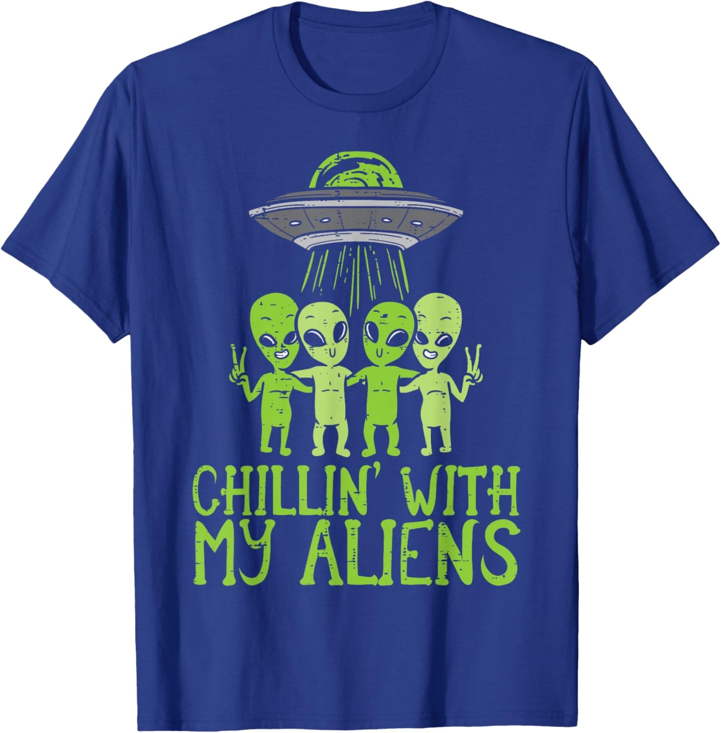 Chillin With My Aliens Group Toddler Boys Halloween Kids T-Shirt - T-Shirt | Royal