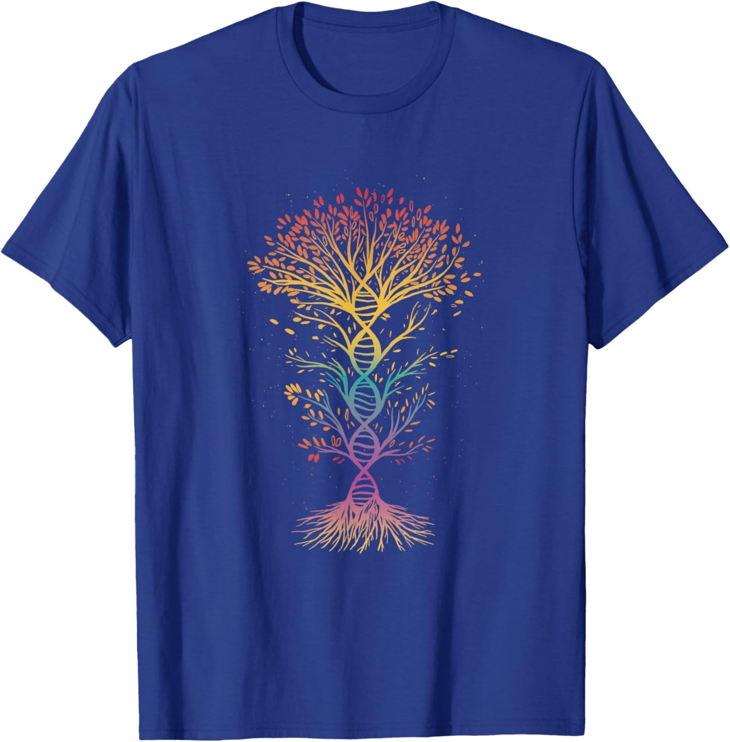 Funny DNA Tree of Life Genetics Biology Teacher Science T-Shirt - T-Shirt | Royal