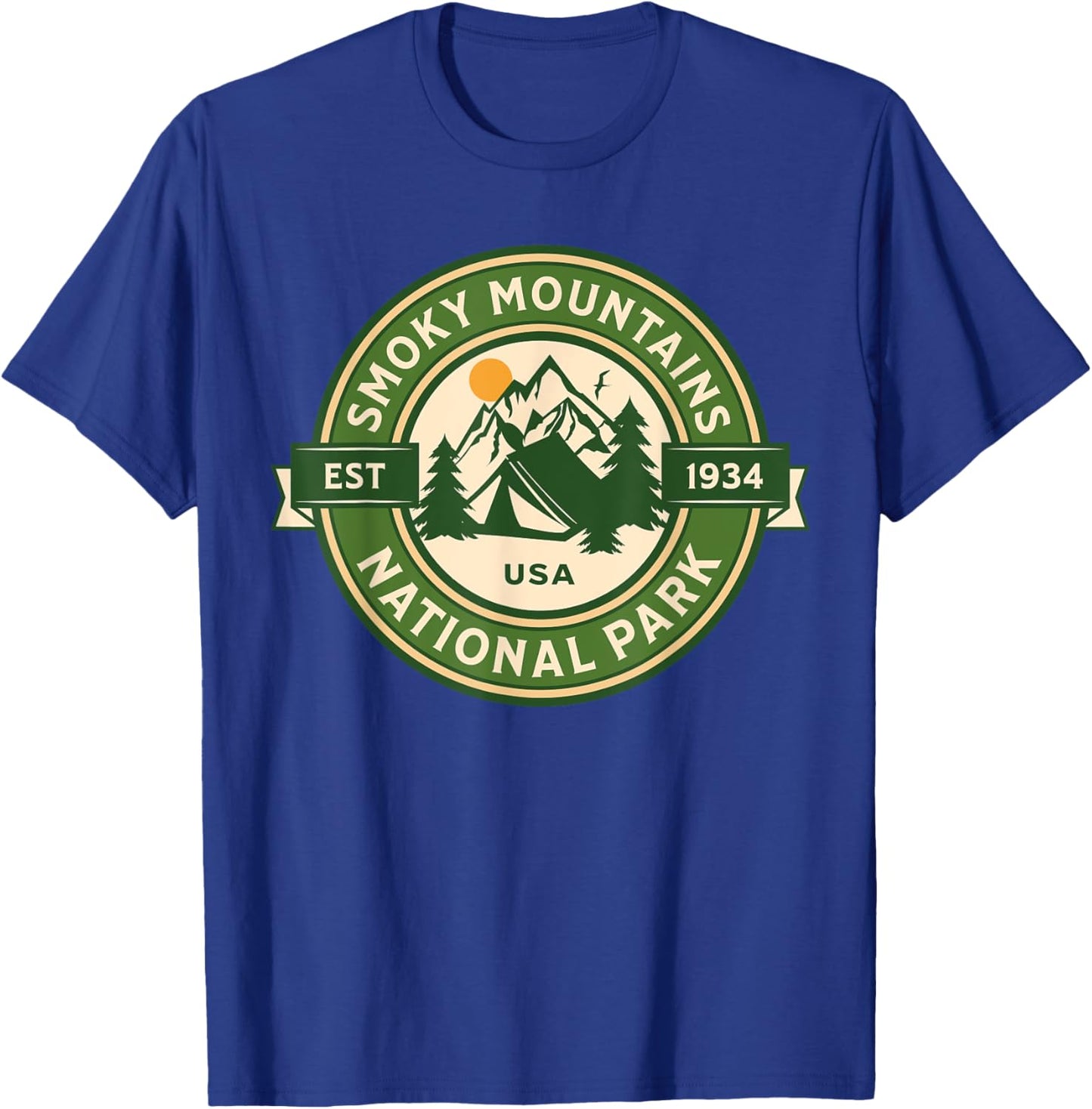 Great Smoky Mountains National Park Tennessee Hike Outdoors T-Shirt - T-Shirt | Royal