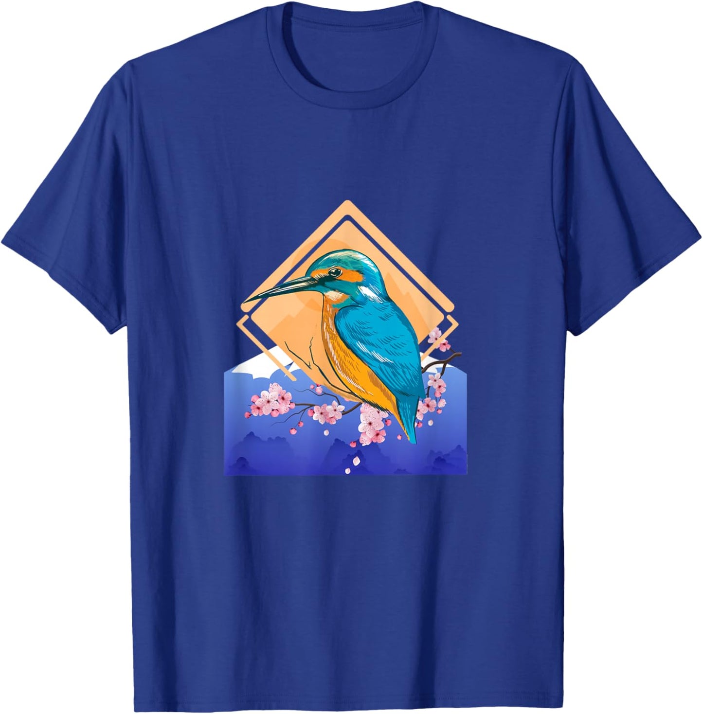 King Fisher Set Over Mountain in Spring T-Shirt - T-Shirt | Royal