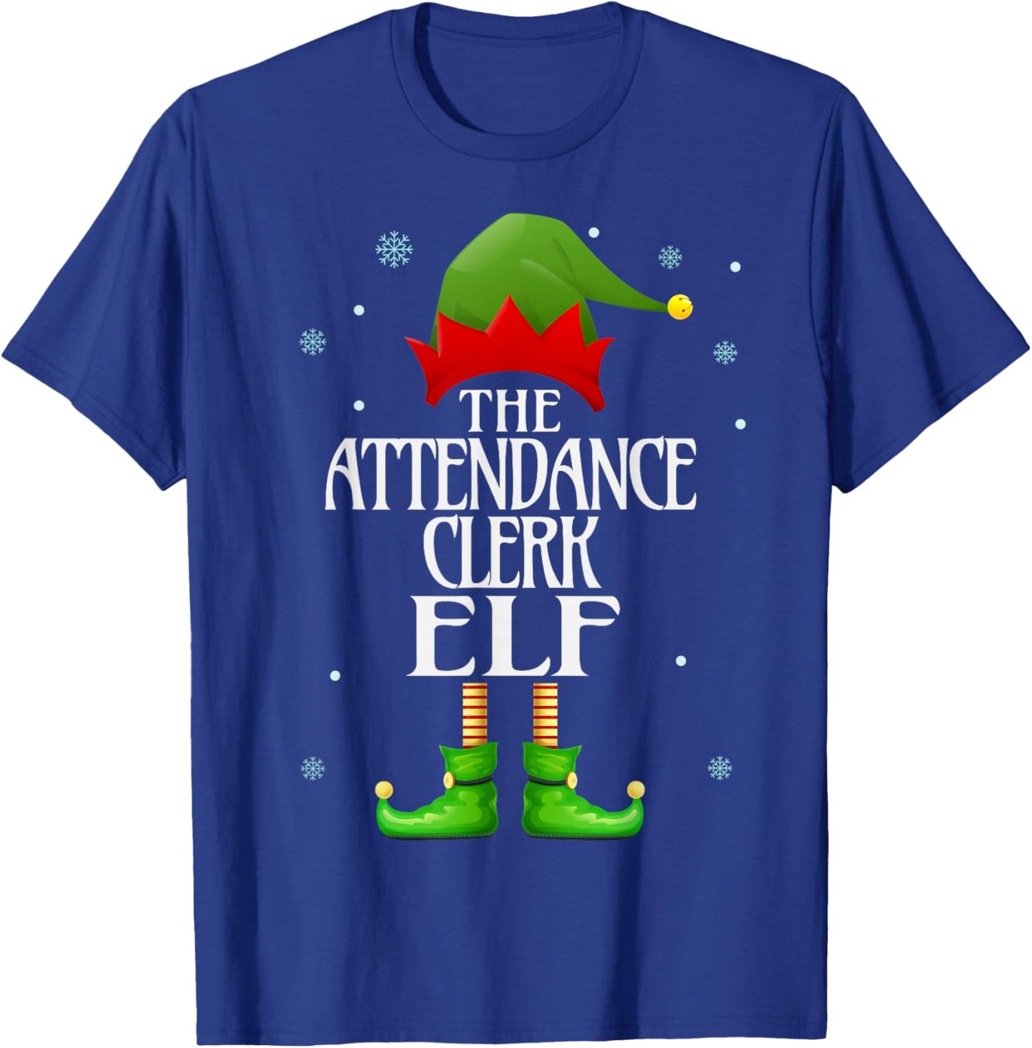Attendance Clerk Elf Xmas Funny Family Matching Christmas T-Shirt - T-Shirt | Royal